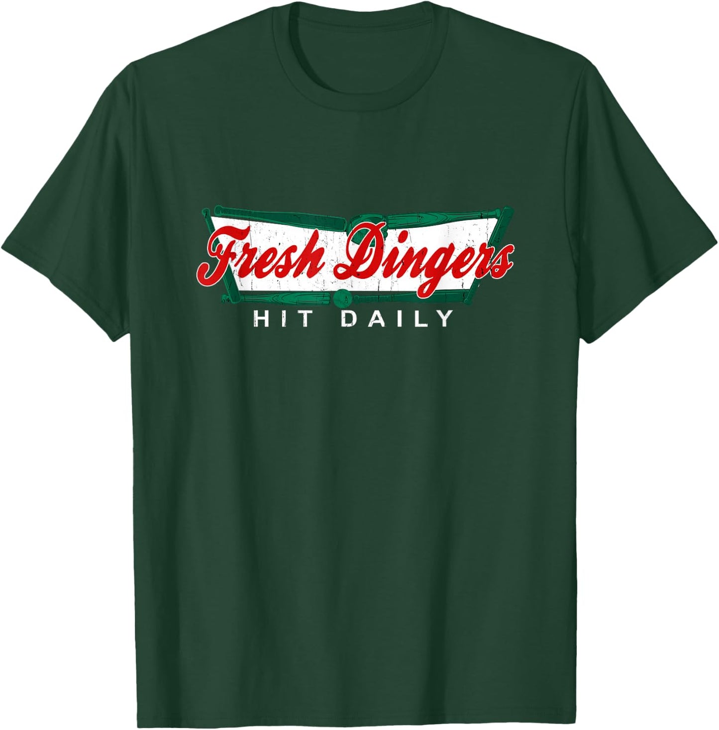 Don't Bunt Hit Fresh Dingers Funny Baseball Softball Game T-Shirt - T-Shirt | Forest