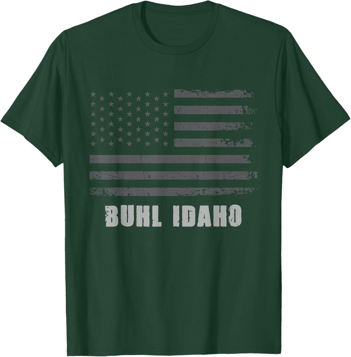 American Flag Buhl, Idaho USA Patriotic Souvenir T-Shirt - T-Shirt | Forest