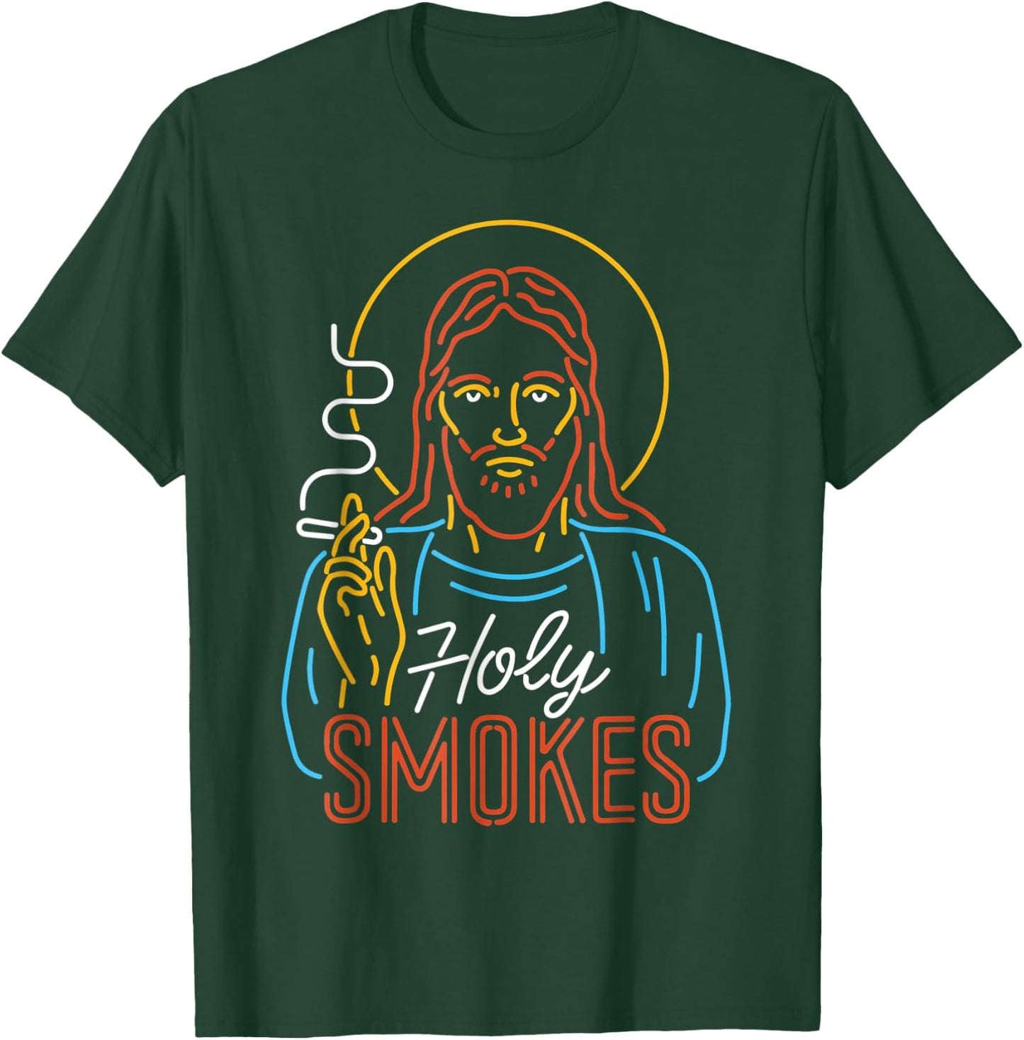 Holy Smokes Funny Jesuss T-Shirt - T-Shirt | Forest