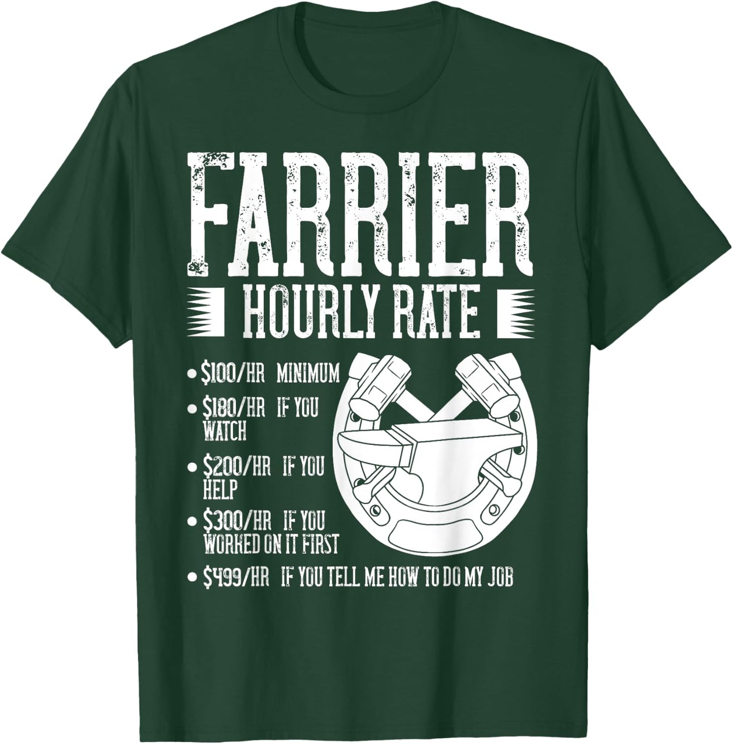Farrier Horseshoe Gift Hoof Tools T-Shirt - T-Shirt | Forest