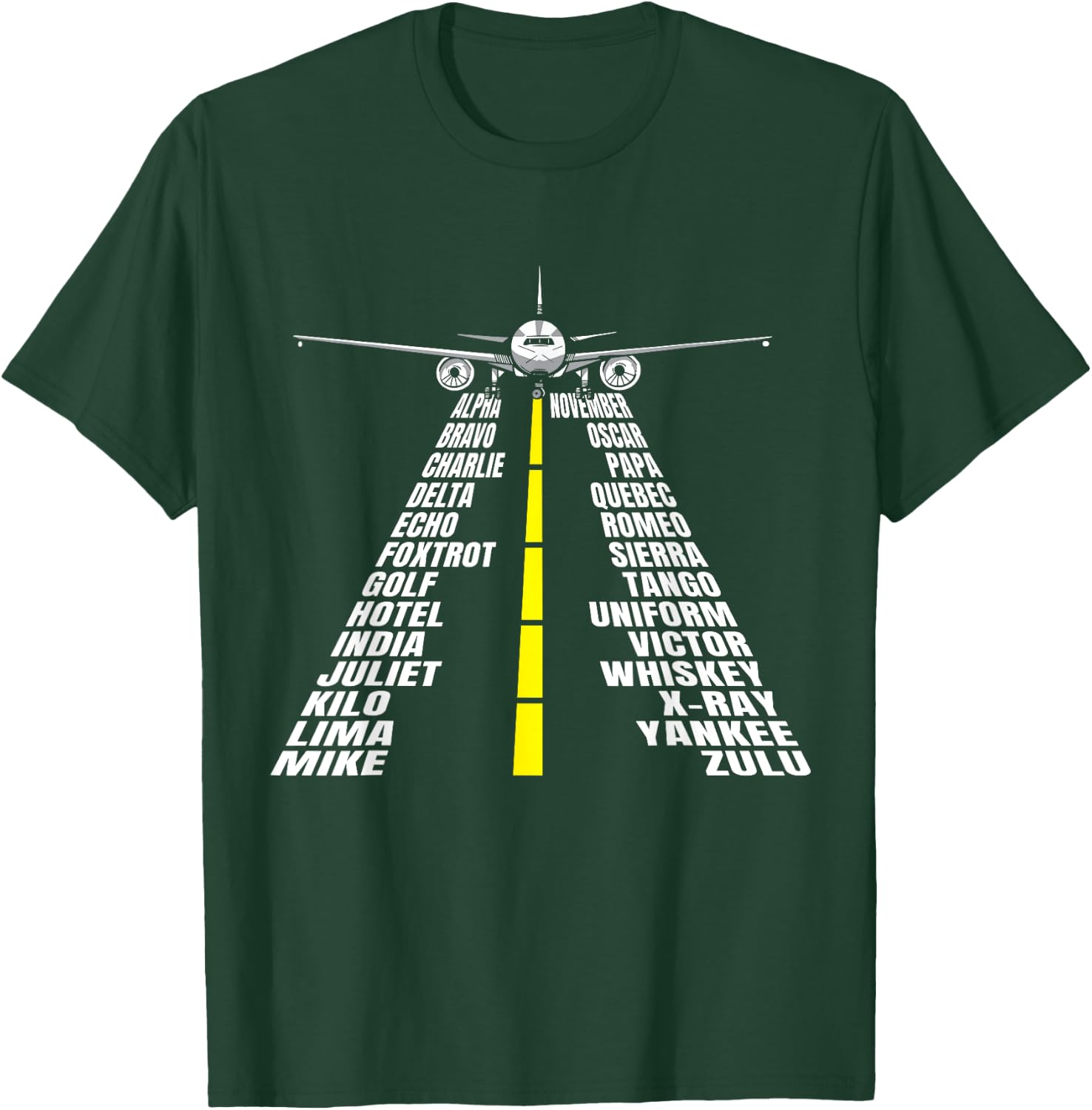 Phonetic Alphabet Aircraft Pilot Plane Aviator Airplane T-Shirt - T-Shirt | Forest