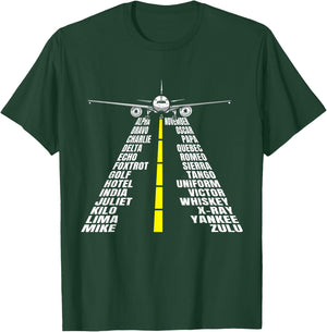 Phonetic Alphabet Aircraft Pilot Plane Aviator Airplane T-Shirt - T-Shirt | Forest