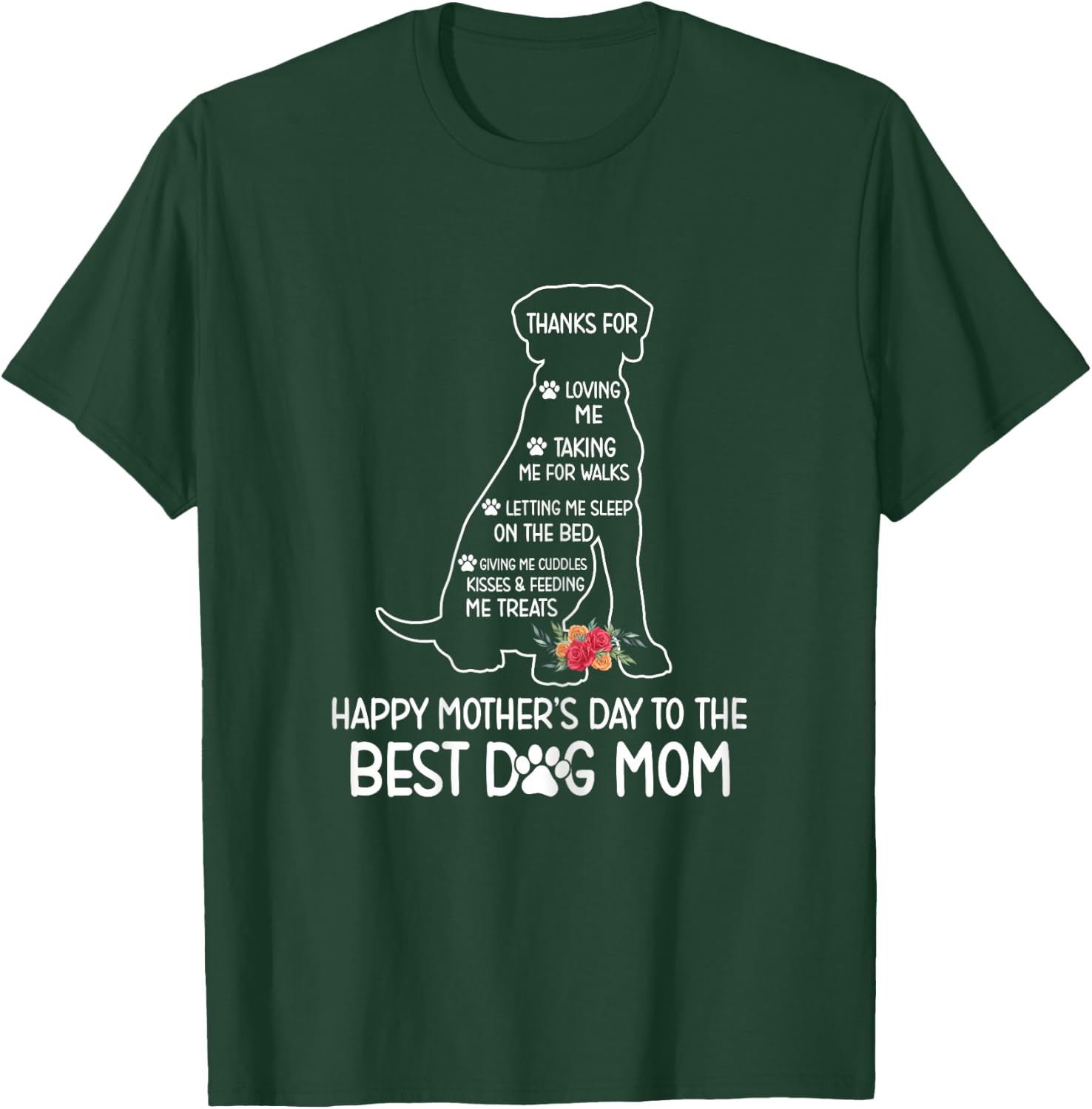 Happy Mother's Day To The Best Dog Mom Mothers Day Dog Lover T-Shirt - T-Shirt | Forest