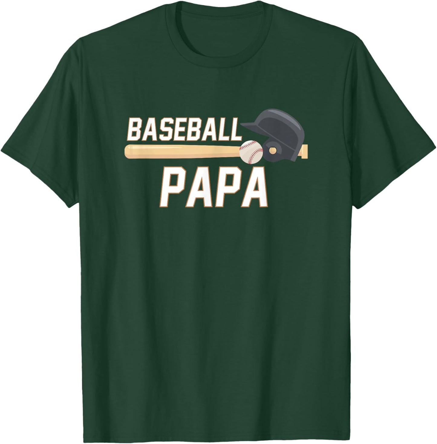 Baseball Papa Fathers Day Baseball Grandpa T-Shirt - T-Shirt | Forest