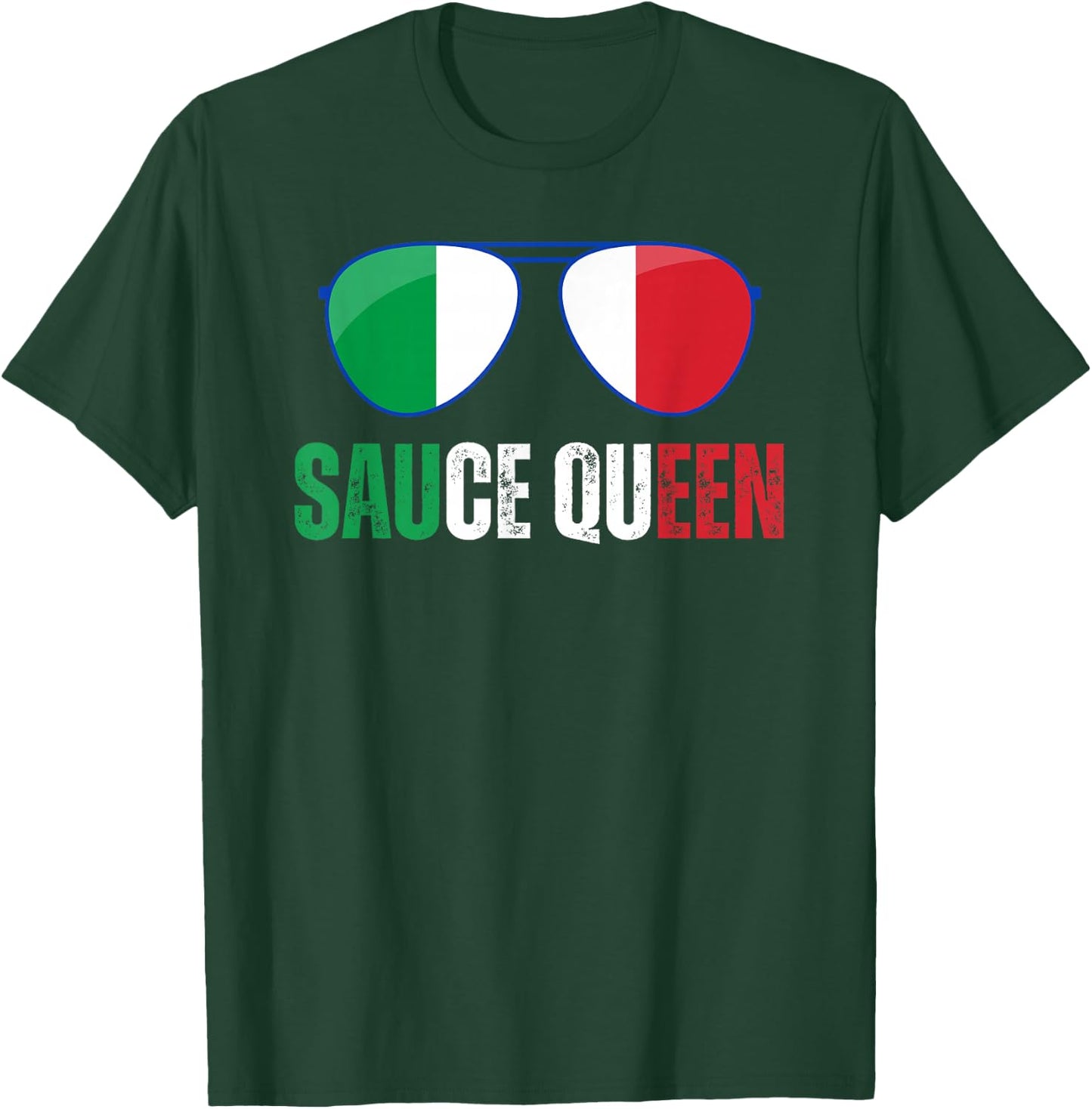 Funny Sauce Queen Italian Saying Italy Flag Cooking Nona T-Shirt - T-Shirt | Forest