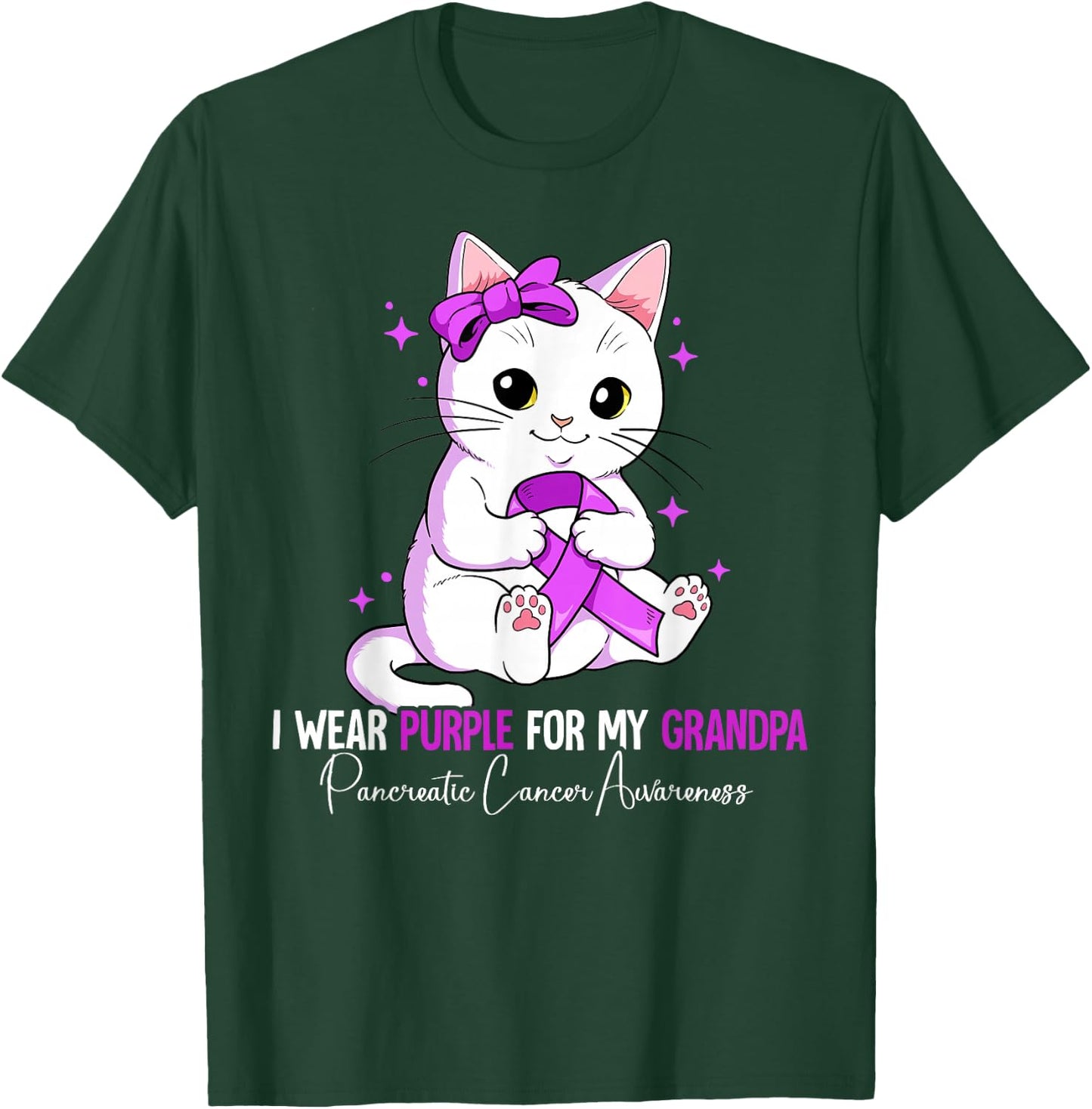 I Wear Purple For My Grandpa Pancreatic Cancer Awareness T-Shirt - T-Shirt | Forest