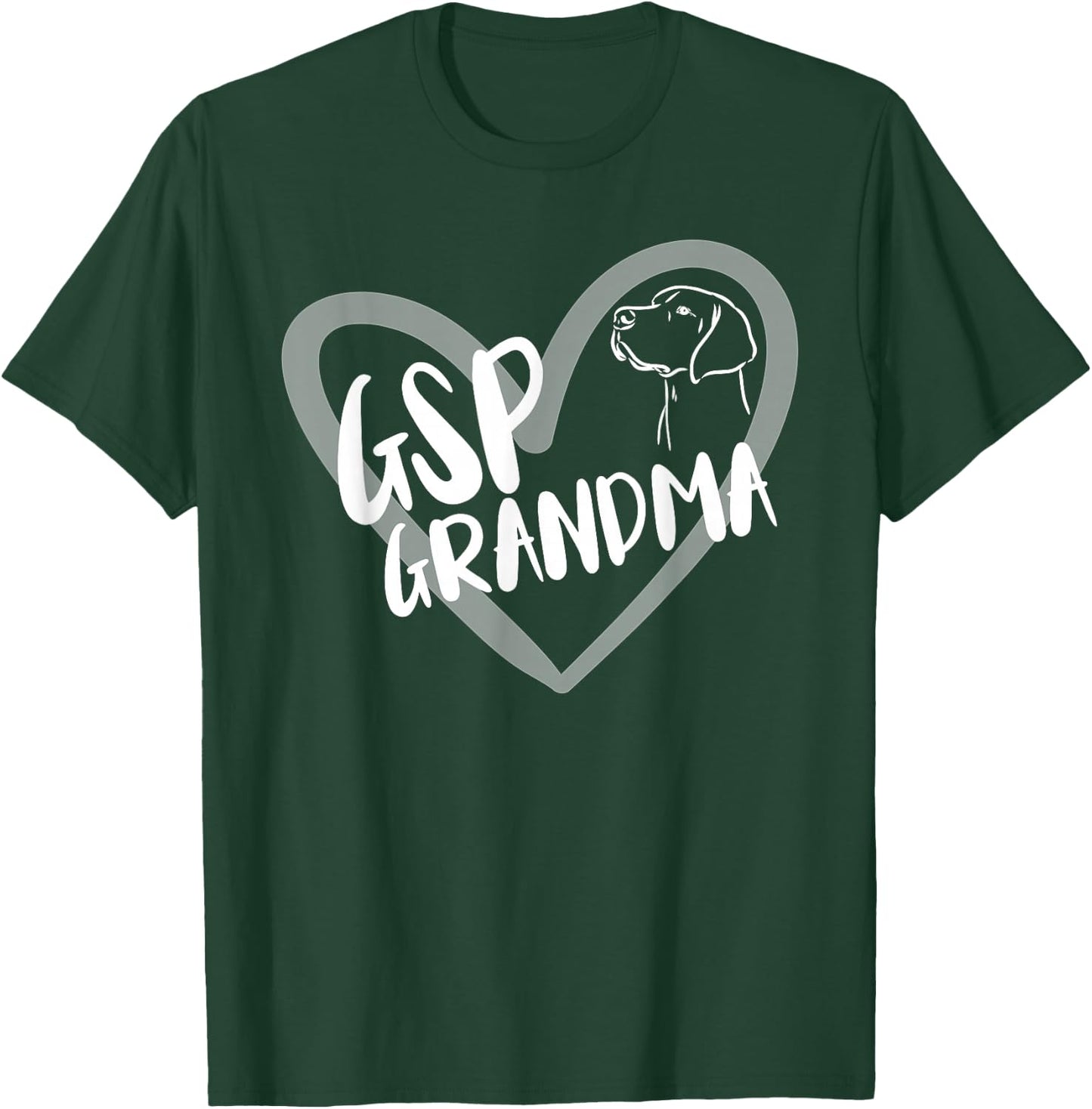 GSP Grandma Heart German Shorthaired Pointer Dog Lover T-Shirt - T-Shirt | Forest
