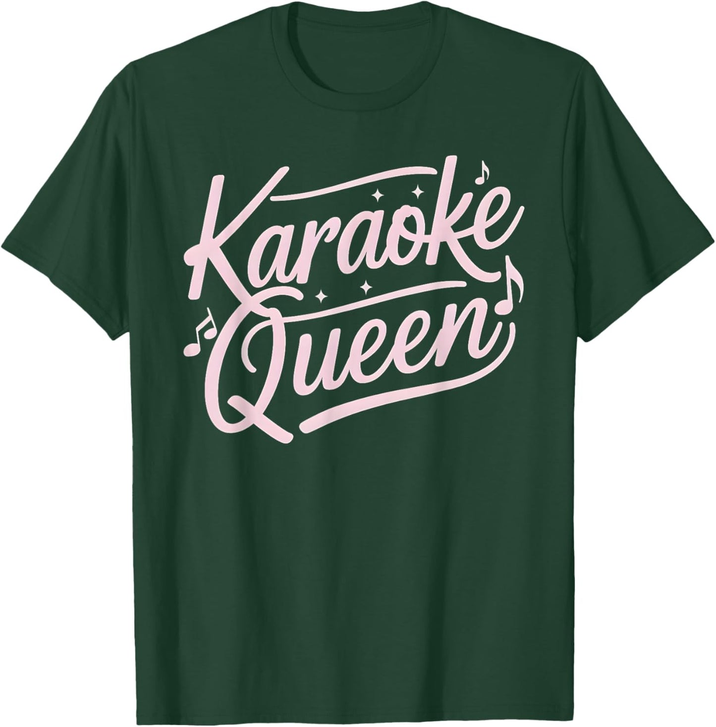 Karaoke Queen Pink Text Music Notes T-Shirt - T-Shirt | Forest