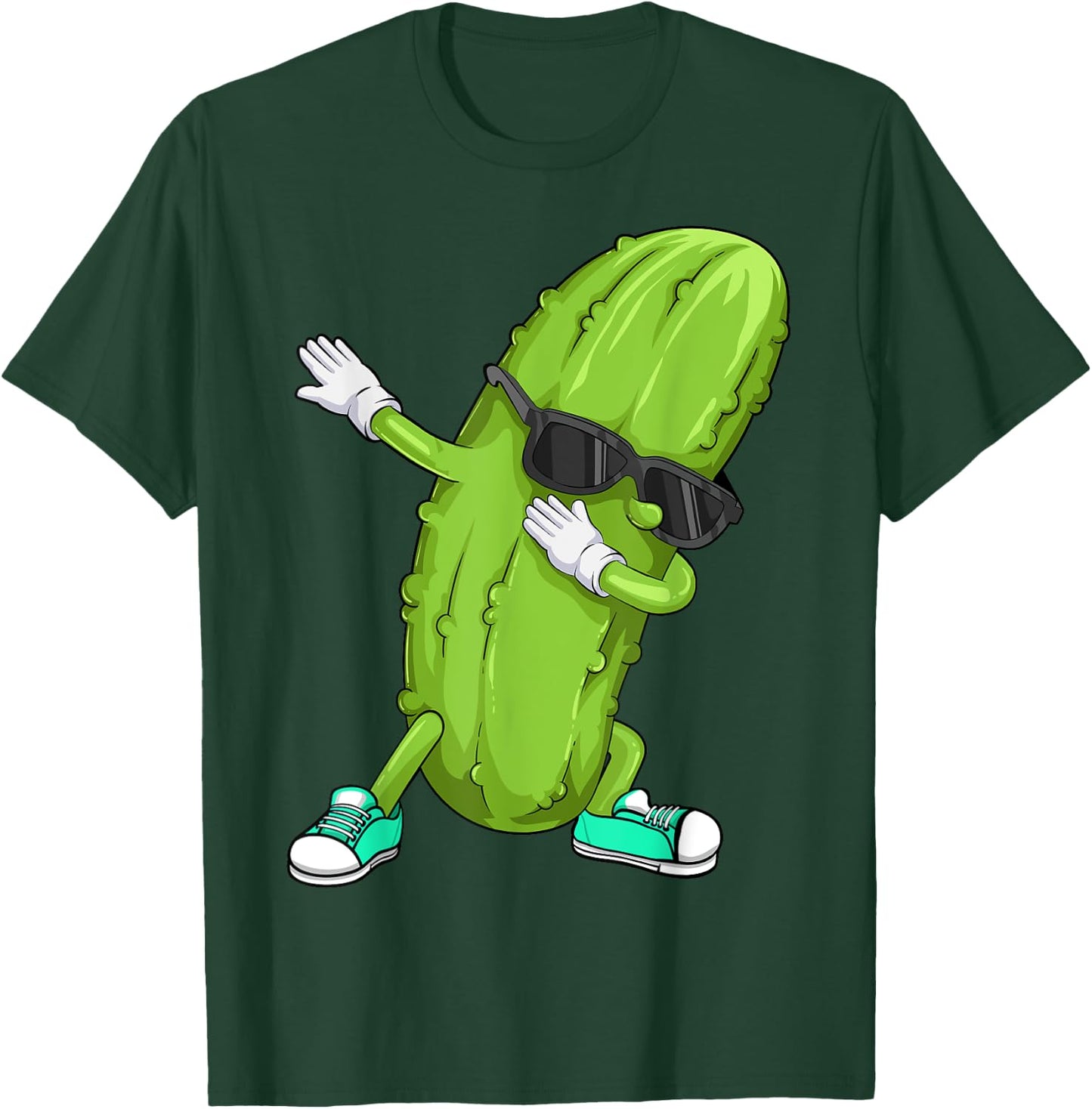 Funny Dabbing Pickle Gift | Cute Dancing Cucumber Men Women T-Shirt - T-Shirt | Forest