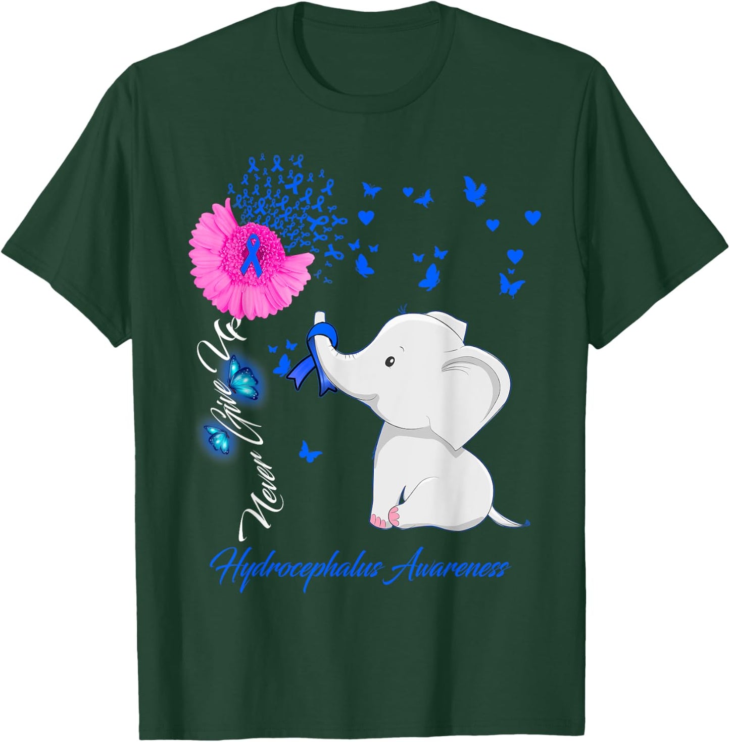Elephant Hydrocephalus Awareness - Hydrocephalus Ribbon T-Shirt - T-Shirt | Forest