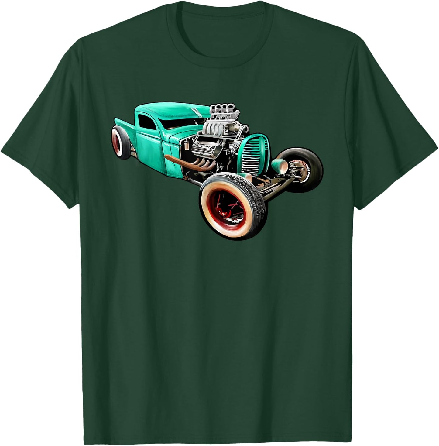 Rust Bucket Outline Funny Hot Retro Rod Diesel Cars Gift Men T-Shirt - T-Shirt | Forest