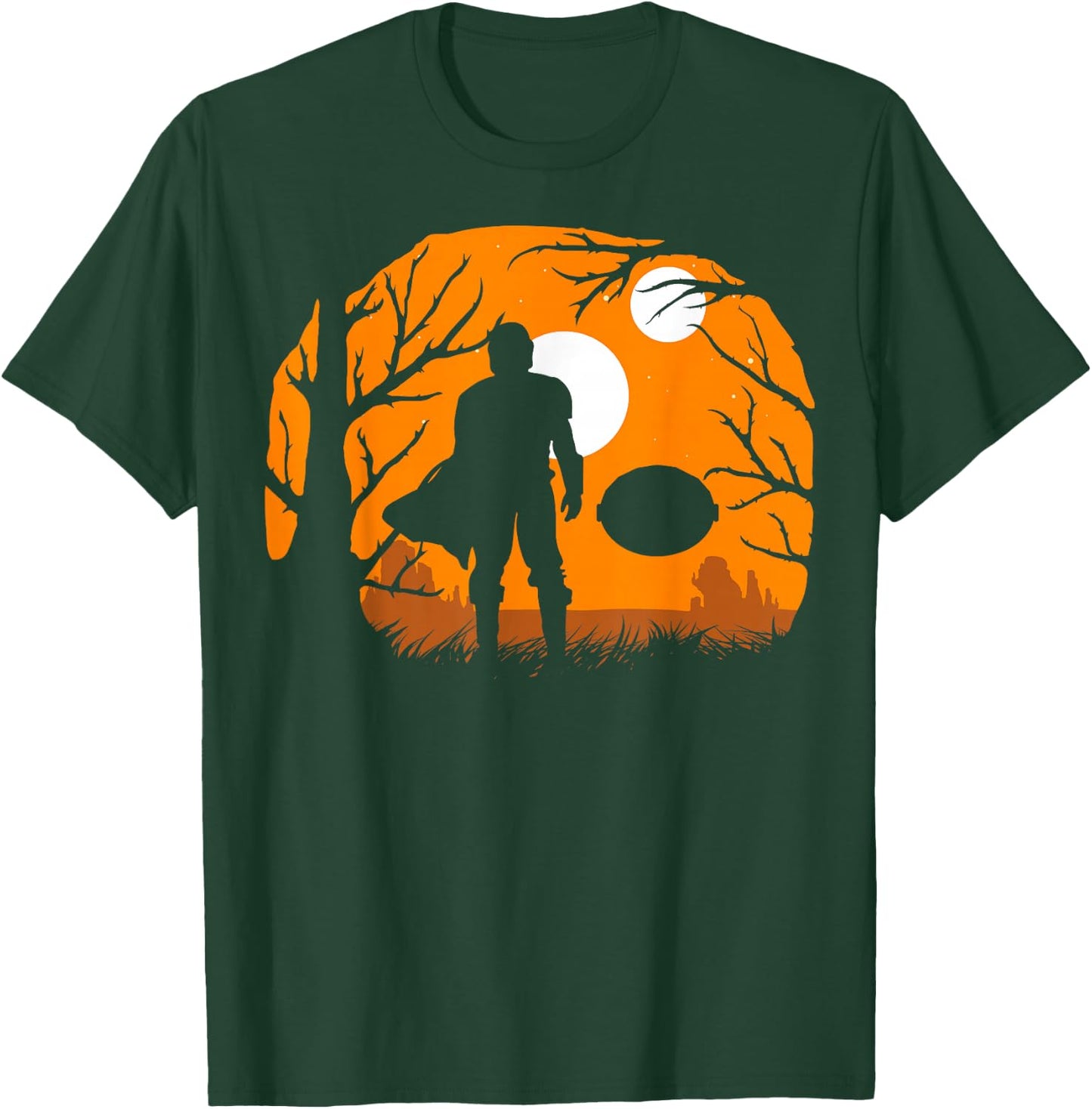 Star Wars The Mandalorian Halloween Moons Silhouette T-Shirt - T-Shirt | Forest