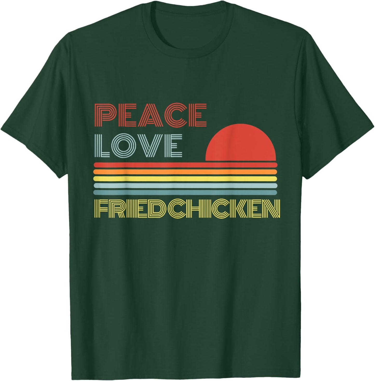 Peace Love Fried Chicken Retro Vintage T-Shirt - T-Shirt | Forest