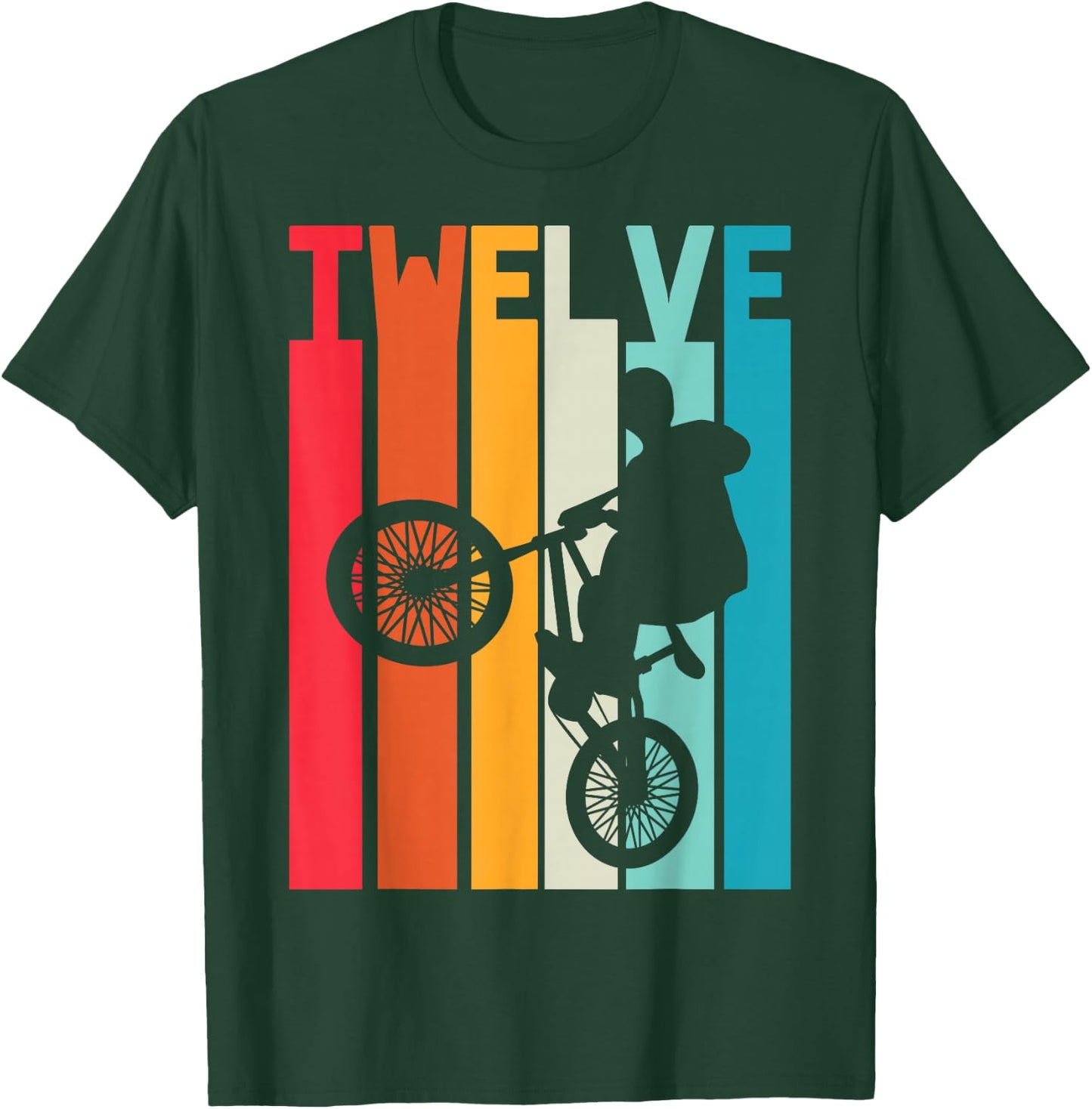 12 Year Old BMX Birthday Gift Party Boys Dirt Biking 12th T-Shirt - T-Shirt | Forest