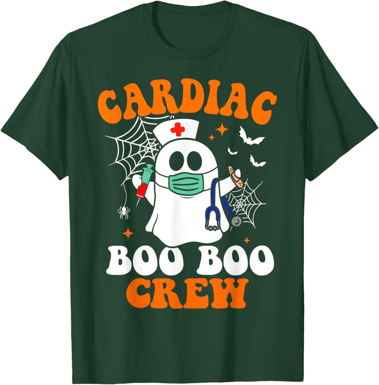 Cardiac Boo Crew Cardiology Nurse Halloween T-Shirt - T-Shirt | Forest