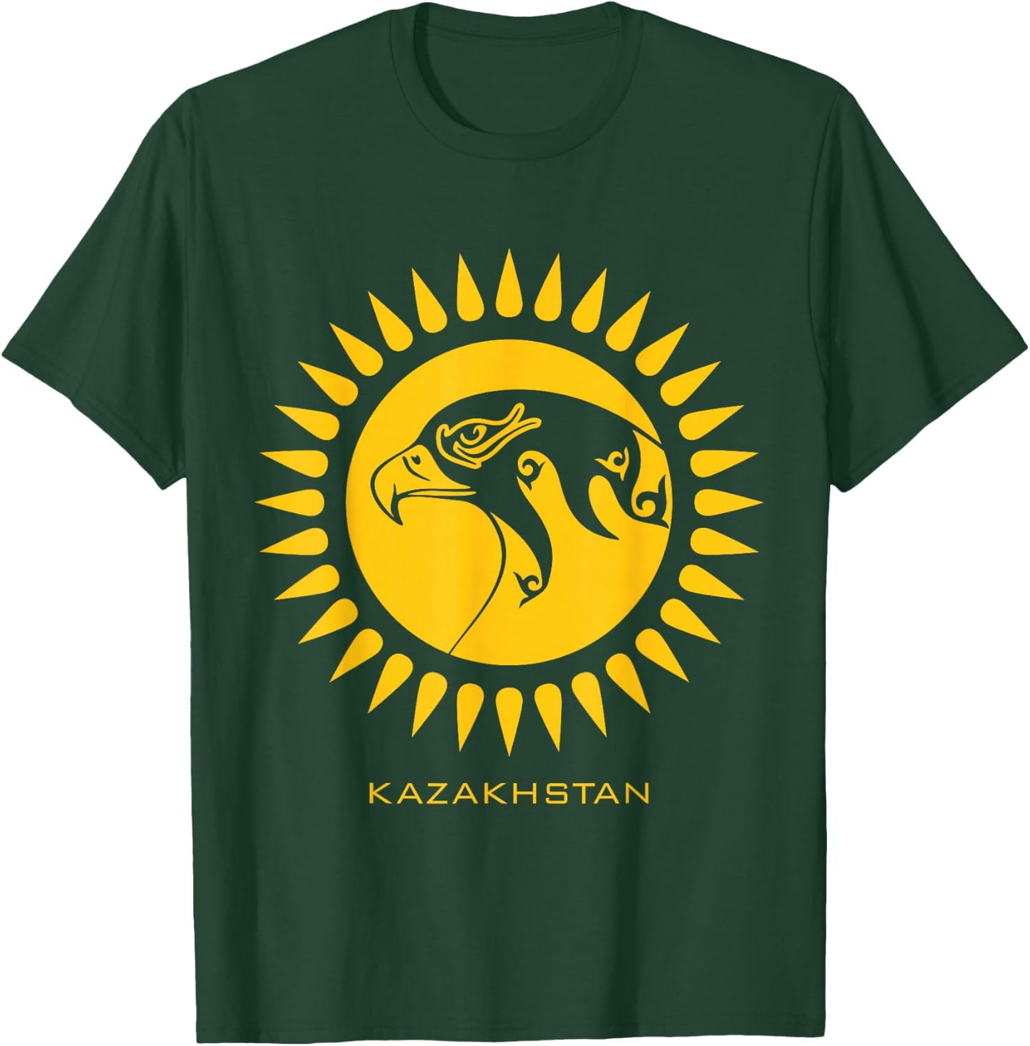 Republic of Kazakhstan Qazaqstan Kazakhian Flag T-Shirt - T-Shirt | Forest