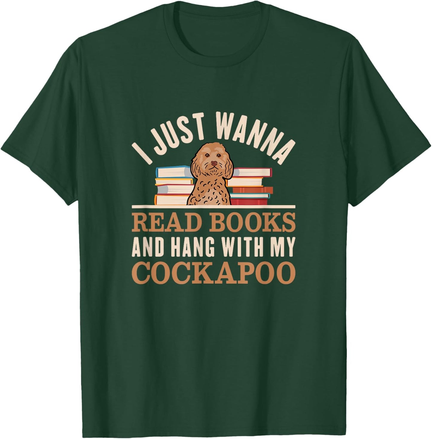 Cockapoo Dog Lover and Book Reader Women Girls Kids T-Shirt - T-Shirt | Forest