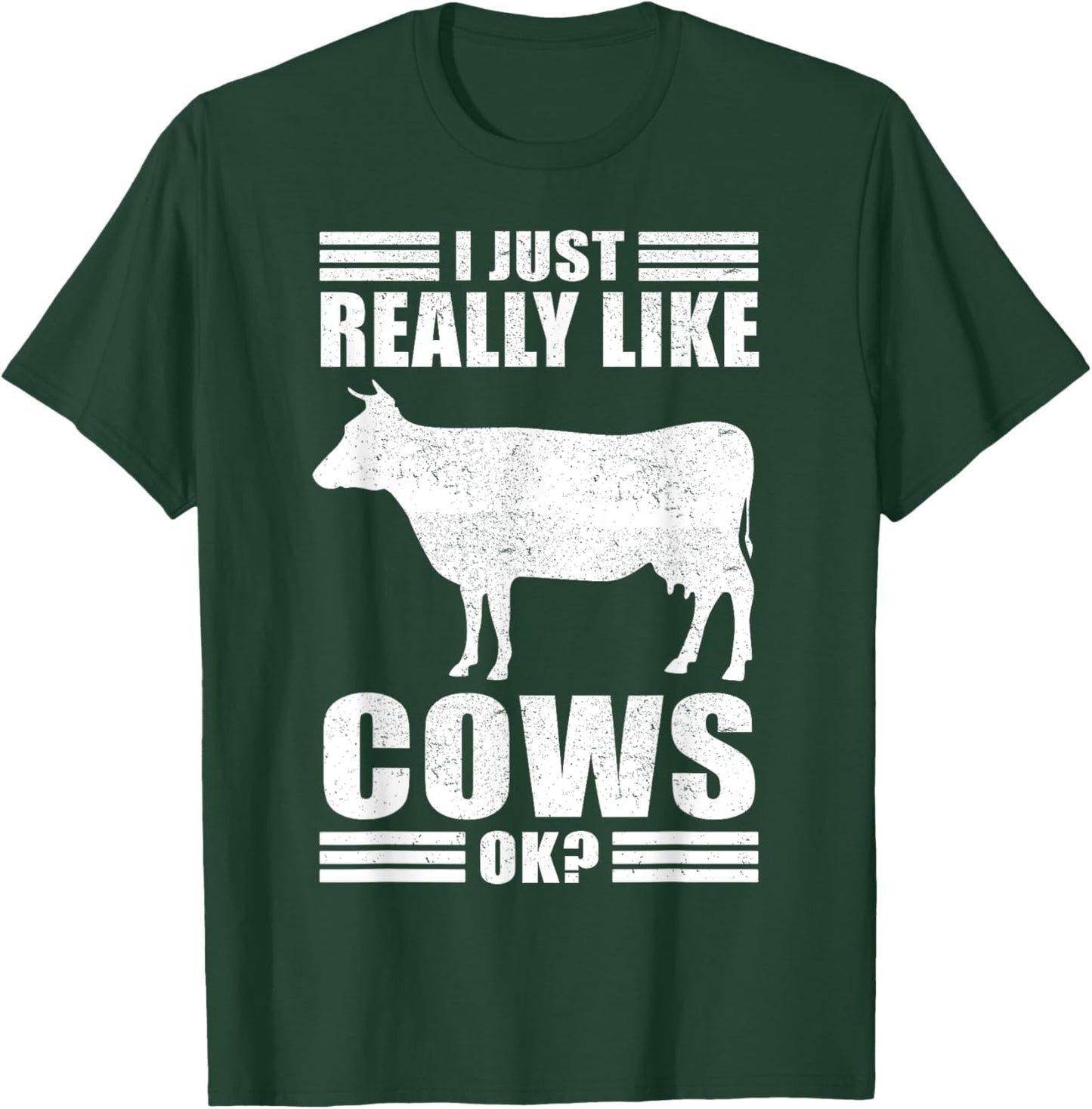 Funny Cow Design Women Boys Girls Farmer Cow Lover T-Shirt - T-Shirt | Forest