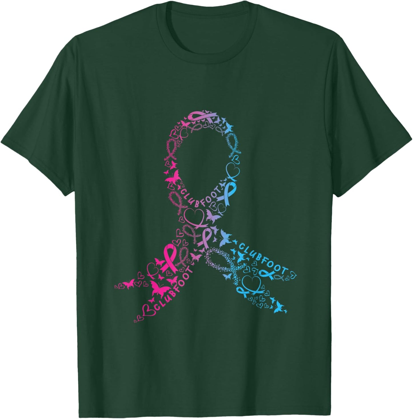 Clumpfoot Band Support Pink Blue Fighter Awareness T-Shirt - T-Shirt | Forest