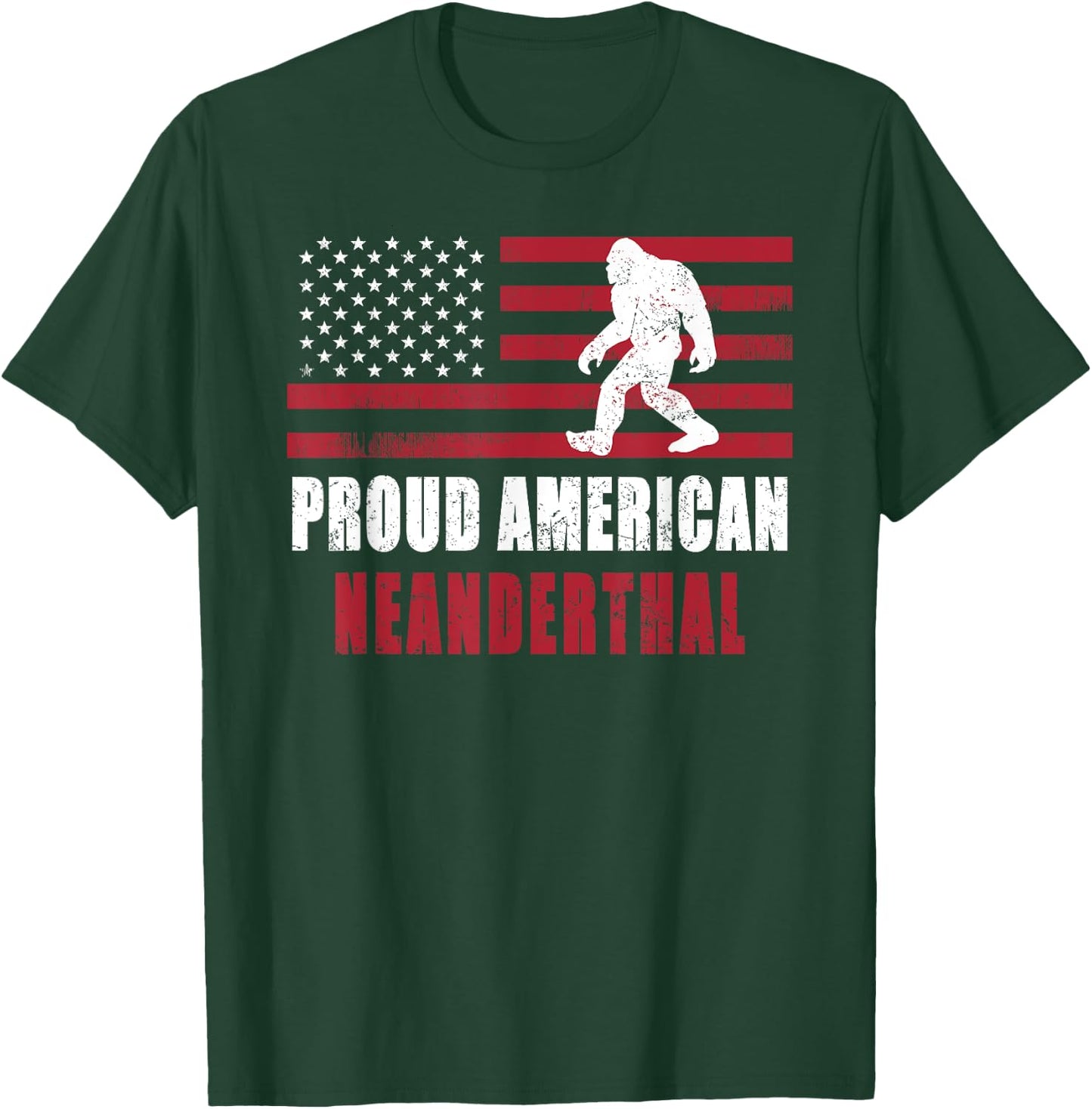 American Neanderthal vintage Flag for Proud Neanderthals T-Shirt - T-Shirt | Forest