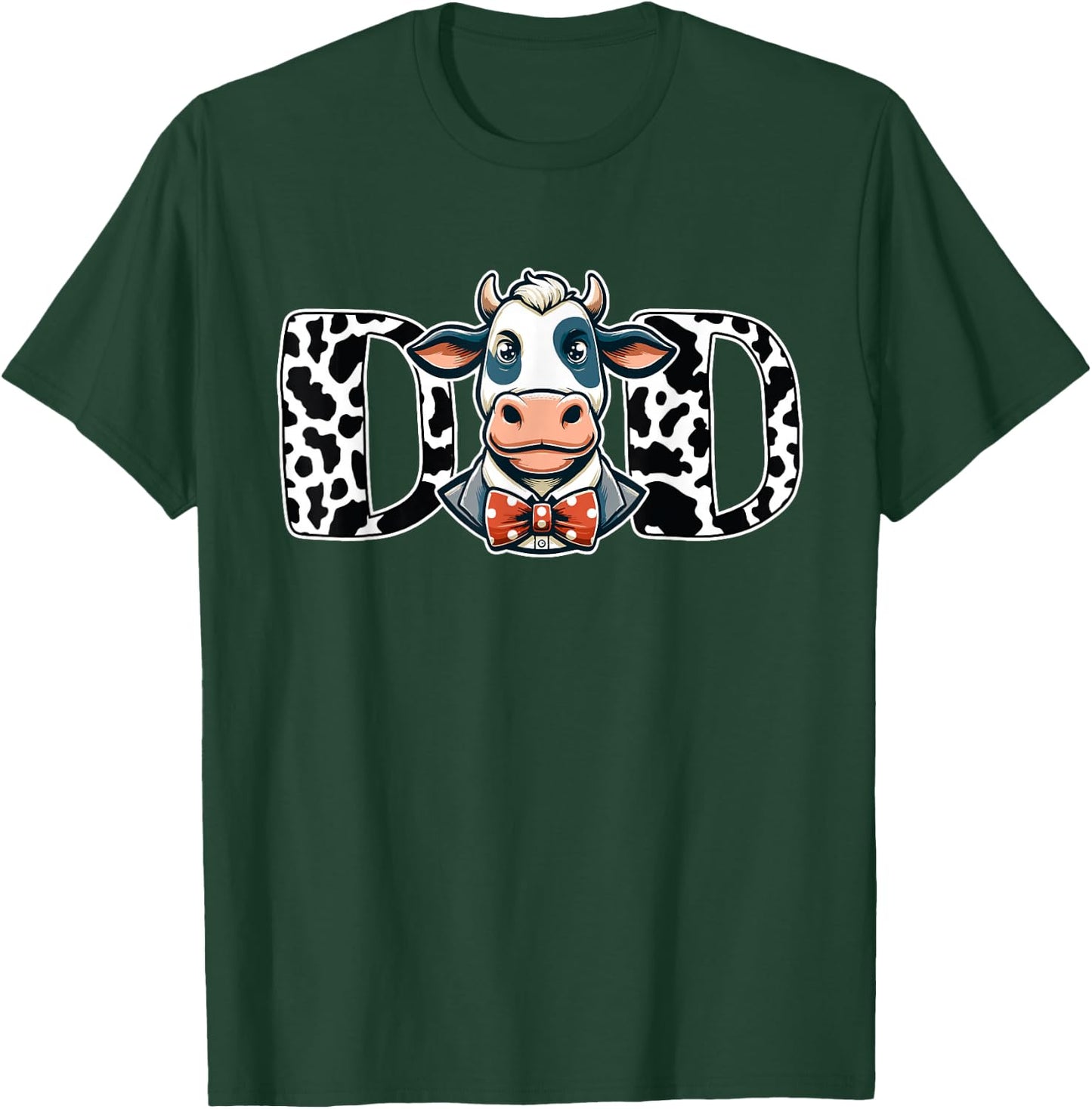 Dad Cow Print Dada Daddy Cow Pattern Father's Day T-Shirt - T-Shirt | Forest