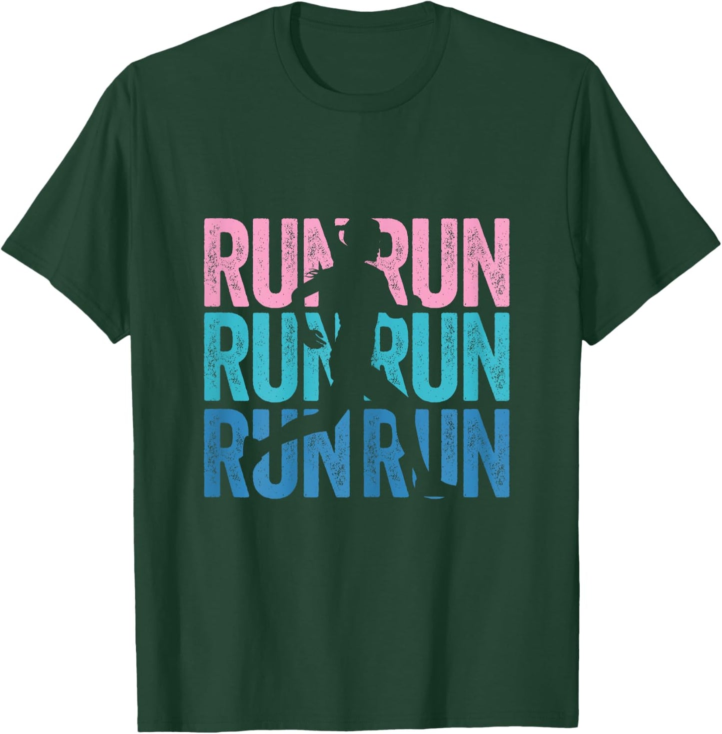 Retro RUN Runner Jogger Marathon Vintage for Girls Women T-Shirt - T-Shirt | Forest