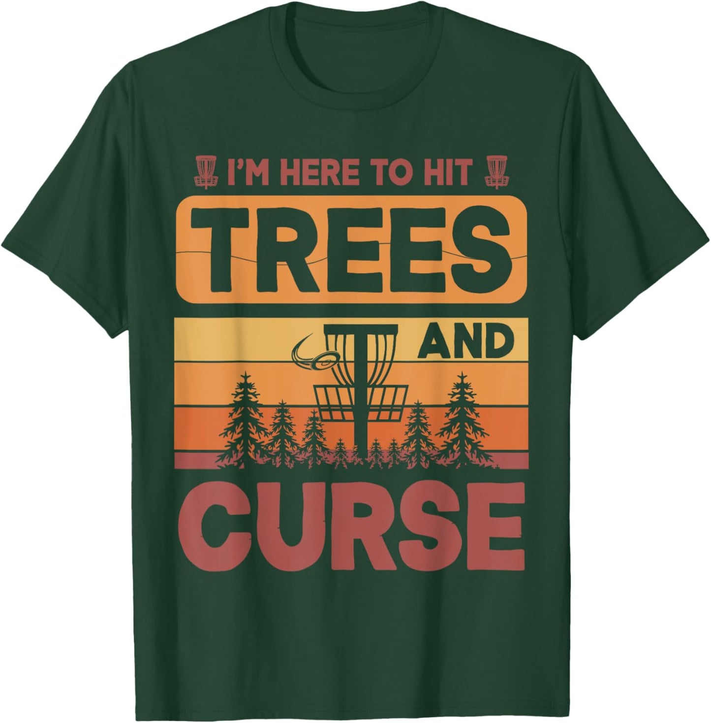 Funny Disc Golf Player Frisbee Basket T-Shirt - T-Shirt | Forest