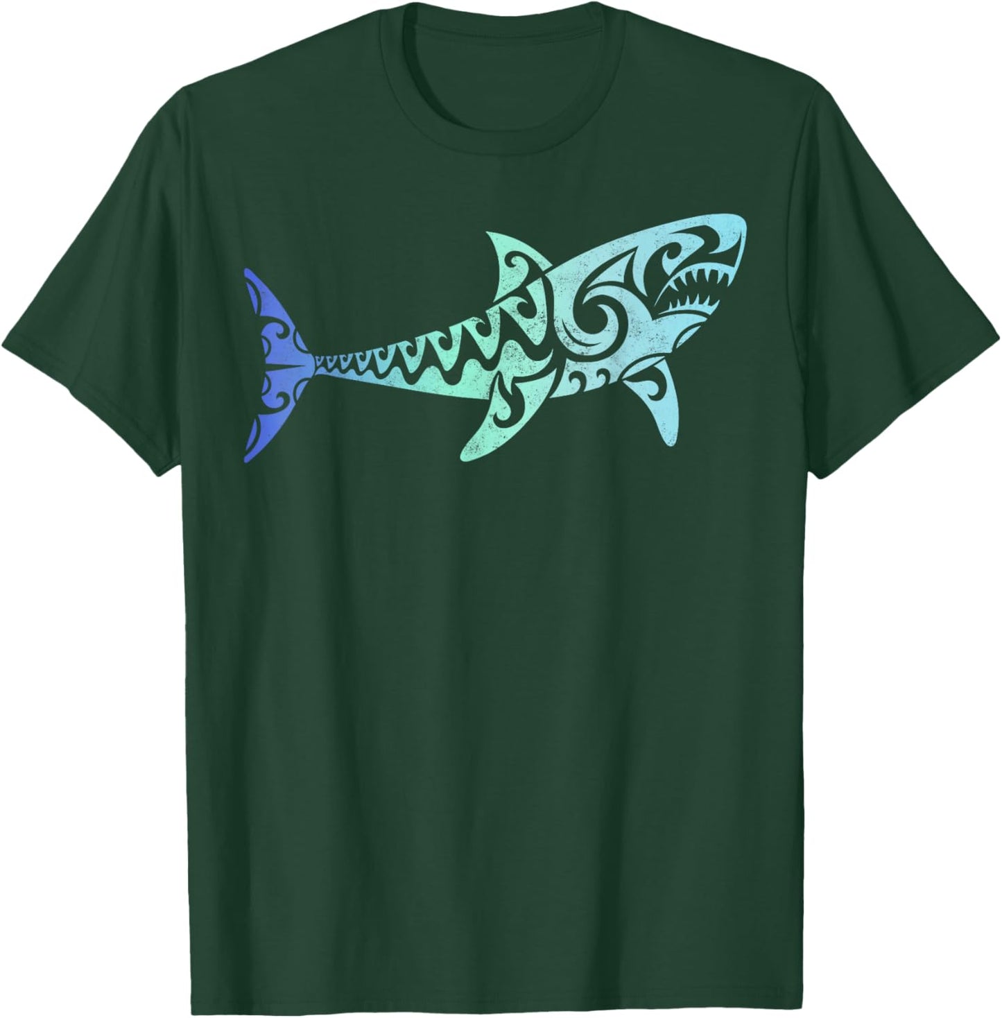 Hawaii Polynesian Tribal Shark Aloha State Surfing T-Shirt - T-Shirt | Forest