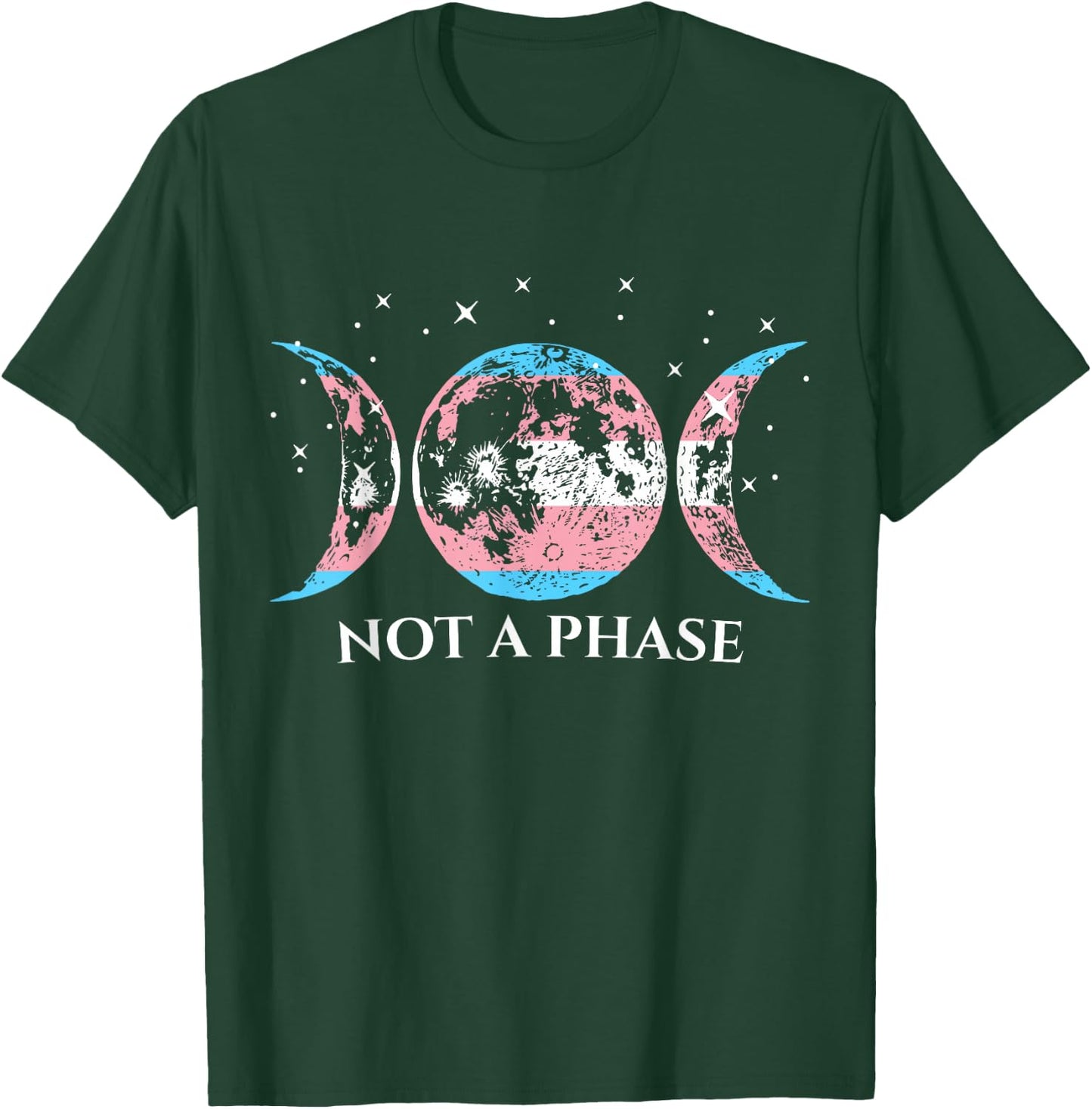 Funny Transgender Pride Flag Not A Phase T-Shirt - T-Shirt | Forest