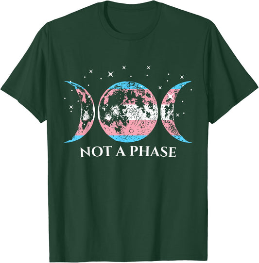 Funny Transgender Pride Flag Not A Phase T-Shirt - T-Shirt | Forest
