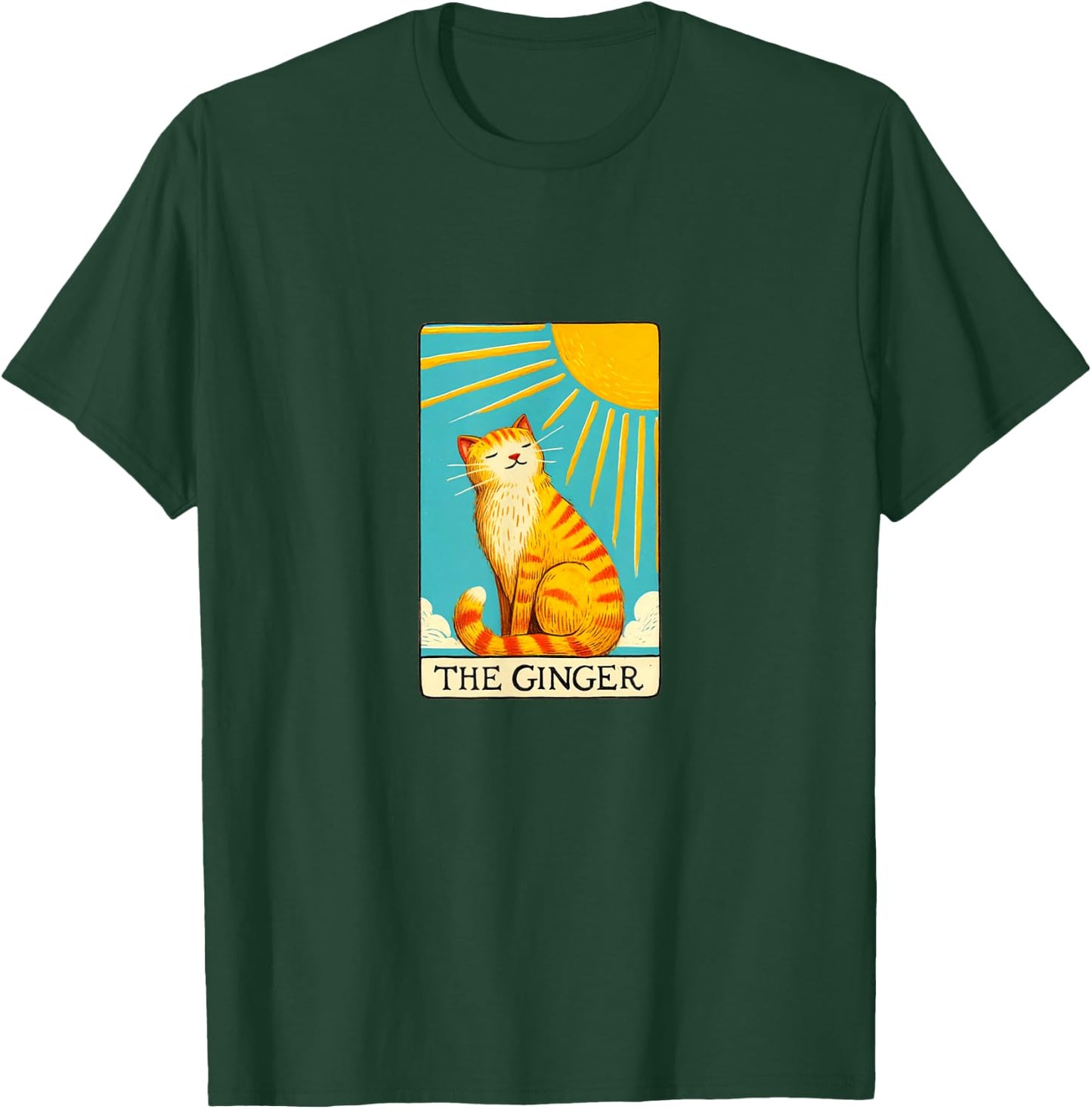 Ginger Cat Tarot Card fun the Ginger orange cat Men Women Girls Kids T-Shirt - T-Shirt | Forest