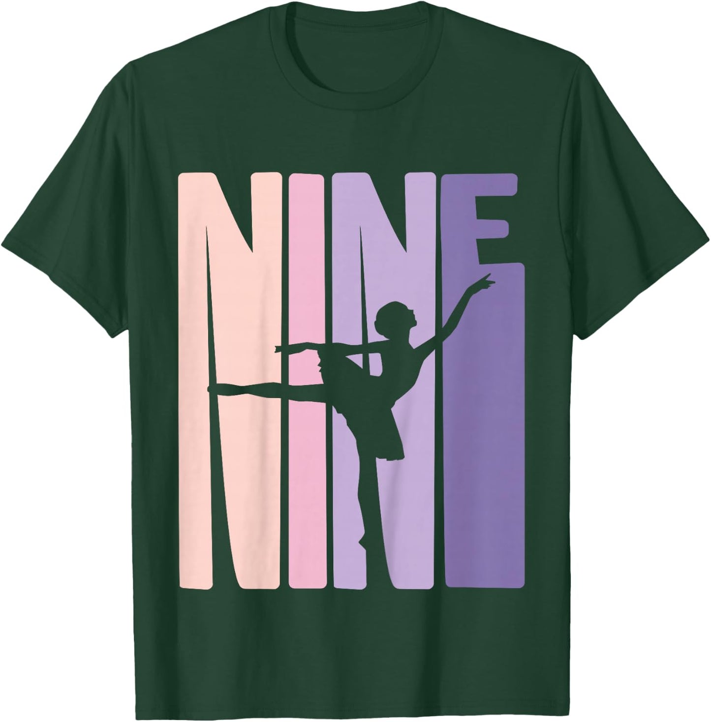 9th Birthday Gift Ballet Dancer 9 Years old Ballerina Girl T-Shirt - T-Shirt | Forest