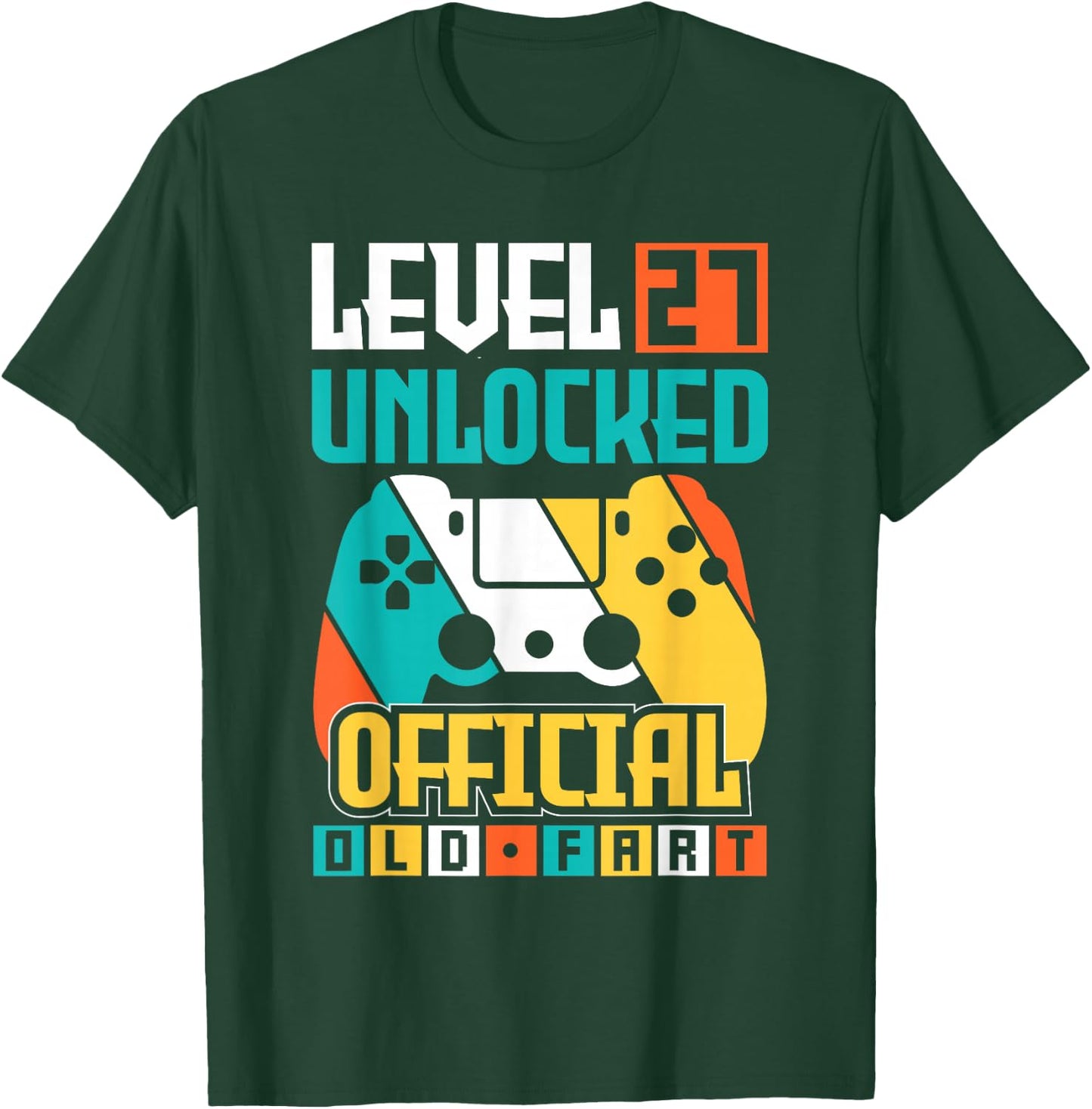 Unlocked Level 27 Birthday Boy Video Game Controller T-Shirt - T-Shirt | Forest