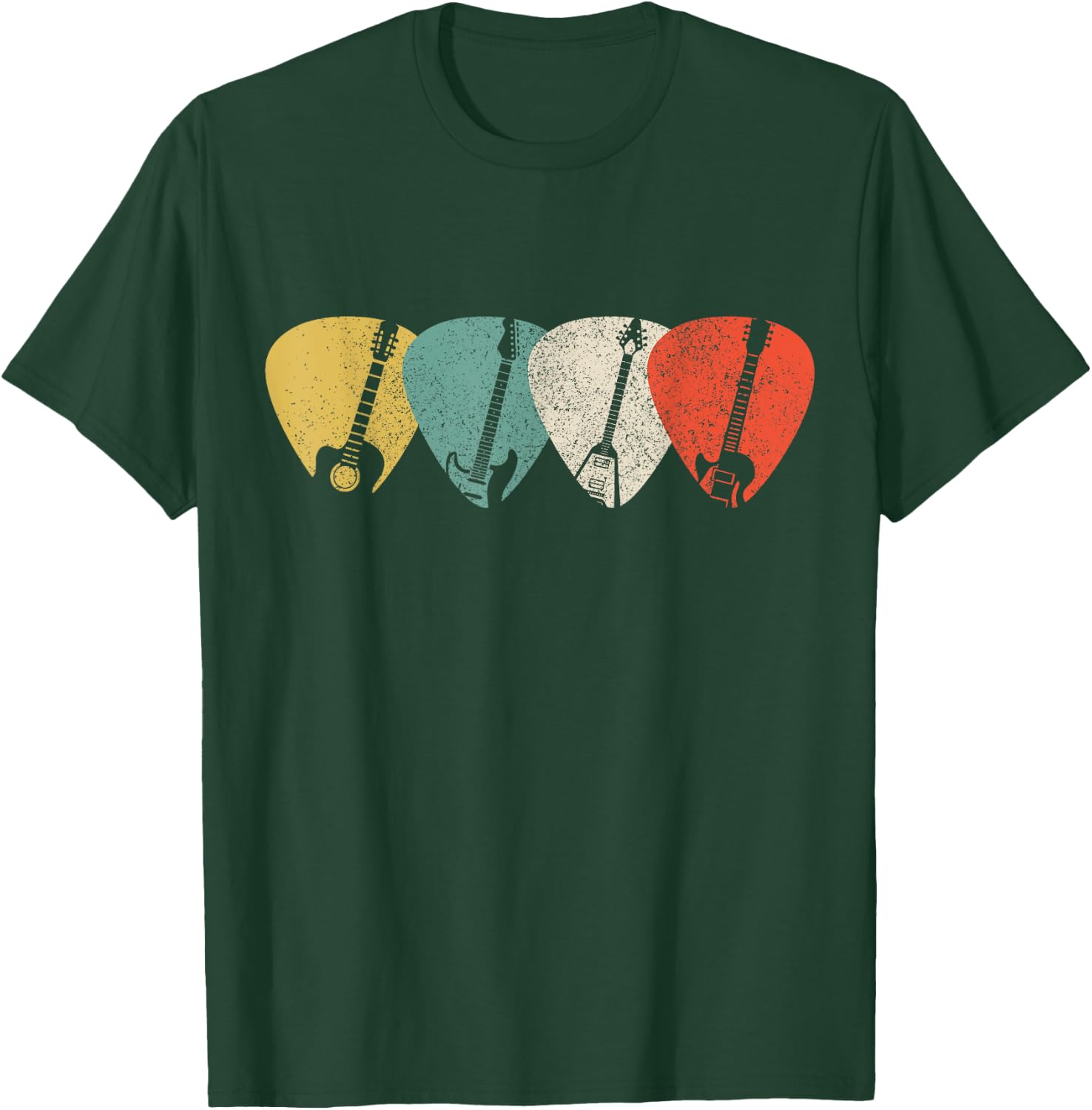 Gitarre - Apparel & Geschenke Guitar Music Vintage Musician T-Shirt - T-Shirt | Forest