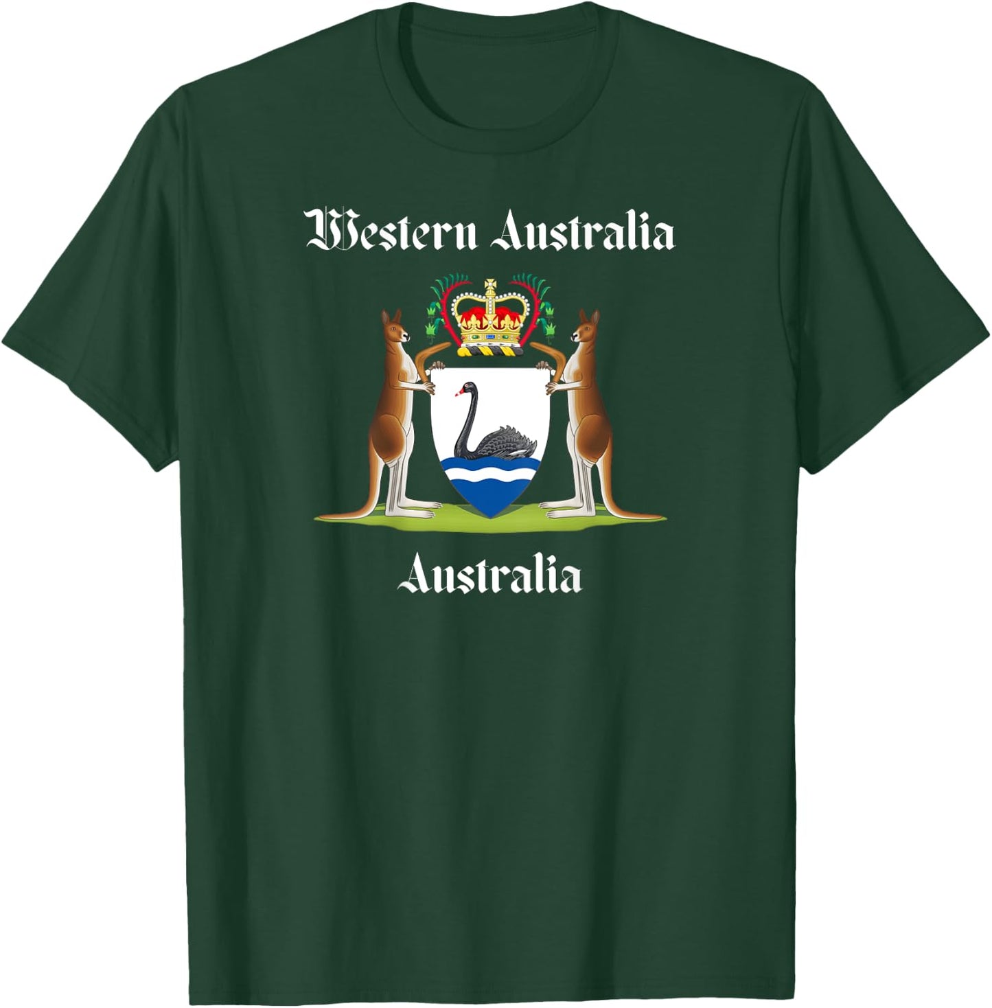 BACK PRINT - Coat of Arms - Western Australia T-Shirt - T-Shirt | Forest