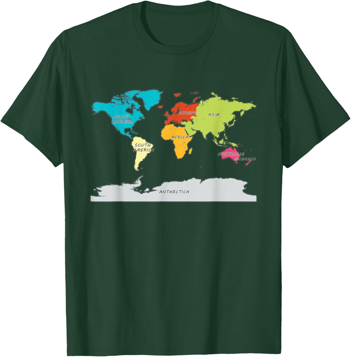 map of the world shirt names of all continents World Map T-Shirt - T-Shirt | Forest