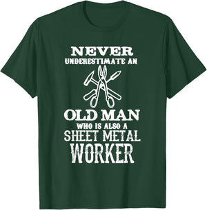 Old Man Union Sheet Metal Worker Proud Union Worker T-Shirt - T-Shirt | Forest