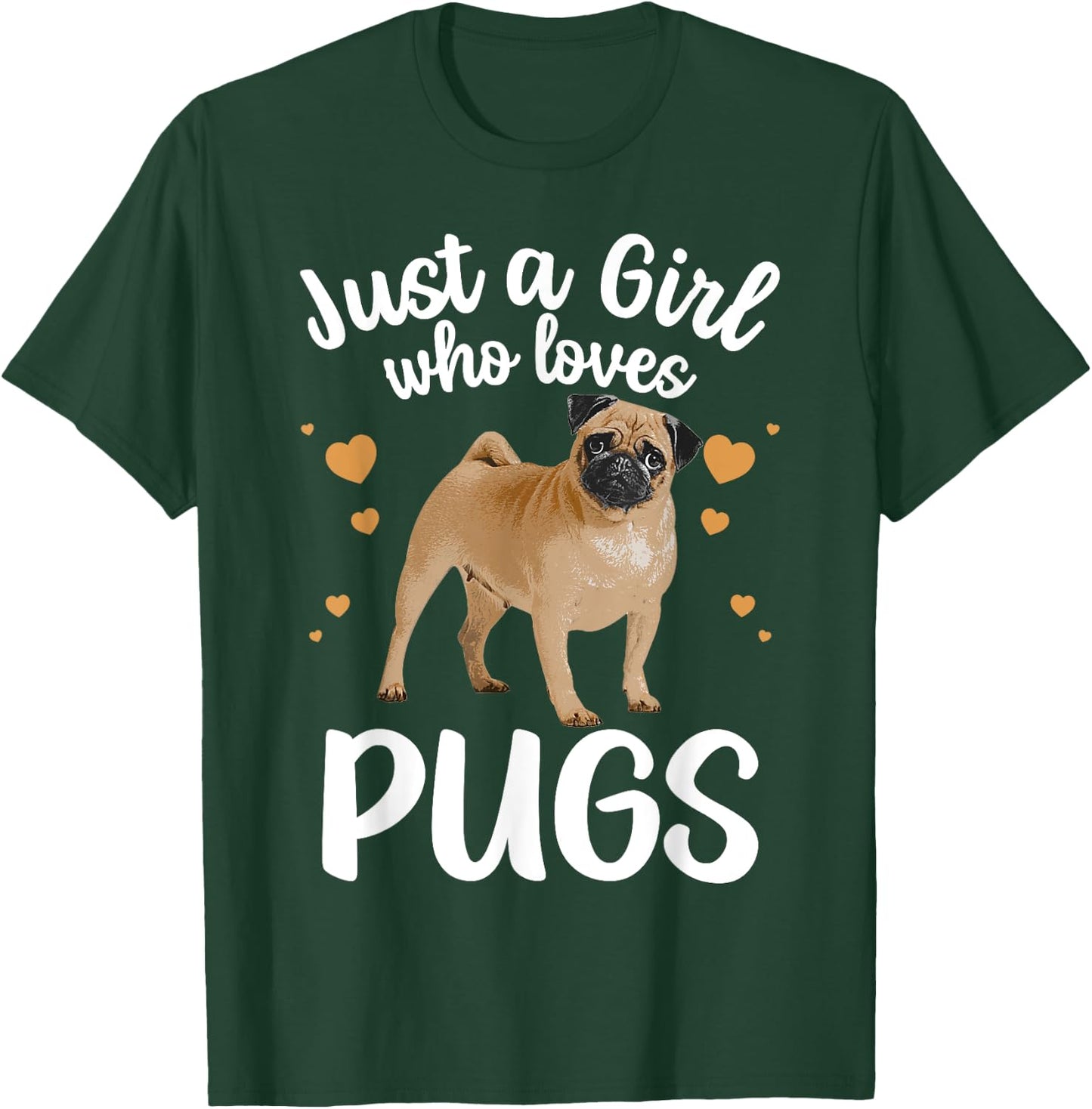 Cool Pug Art For Girls Women Kids Pug Dog Animal Puppy Lover T-Shirt - T-Shirt | Forest