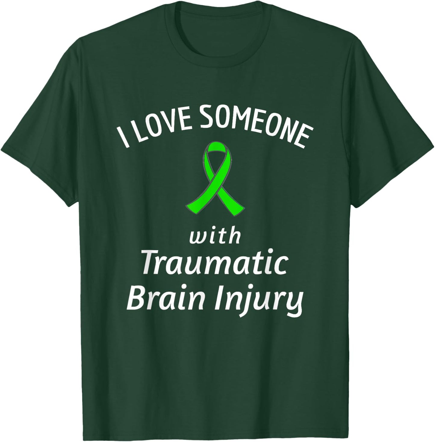 Brain Injury Raise Awareness Love Someone Traumatic Ribbon T-Shirt - T-Shirt | Forest