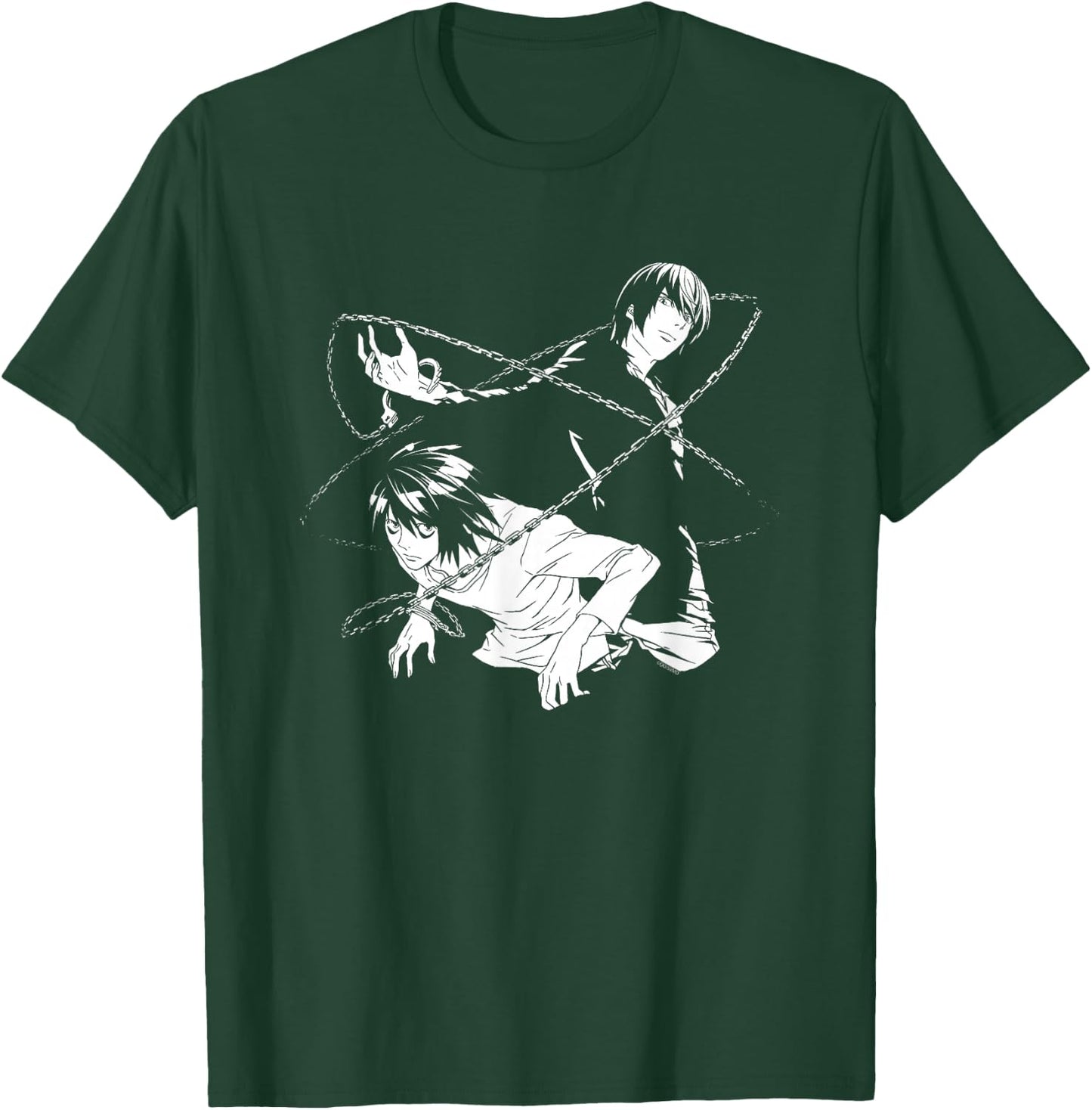 Death Note Light and L Chains Anime T-Shirt - T-Shirt | Forest