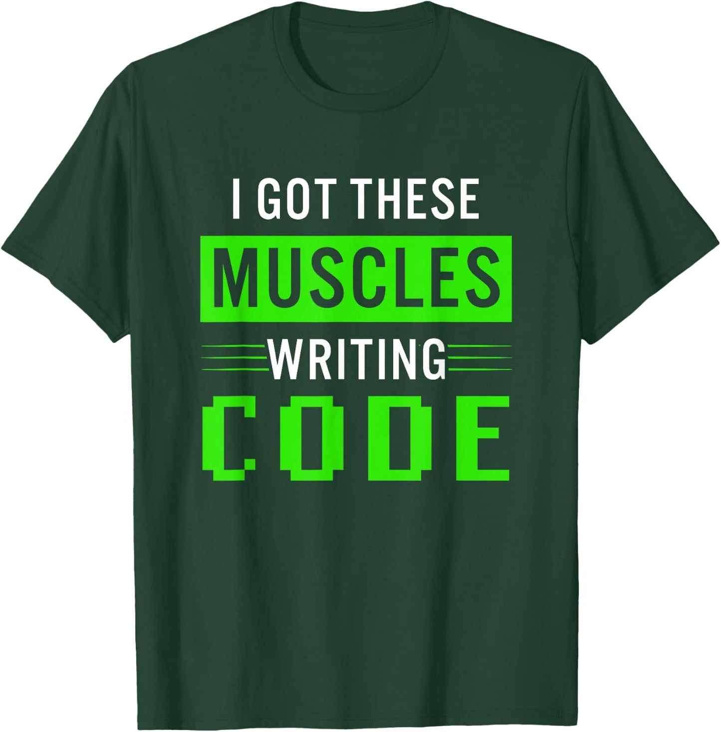 Funny Programmer Writing Code Muscles Meme for Computer Geek T-Shirt - T-Shirt | Forest
