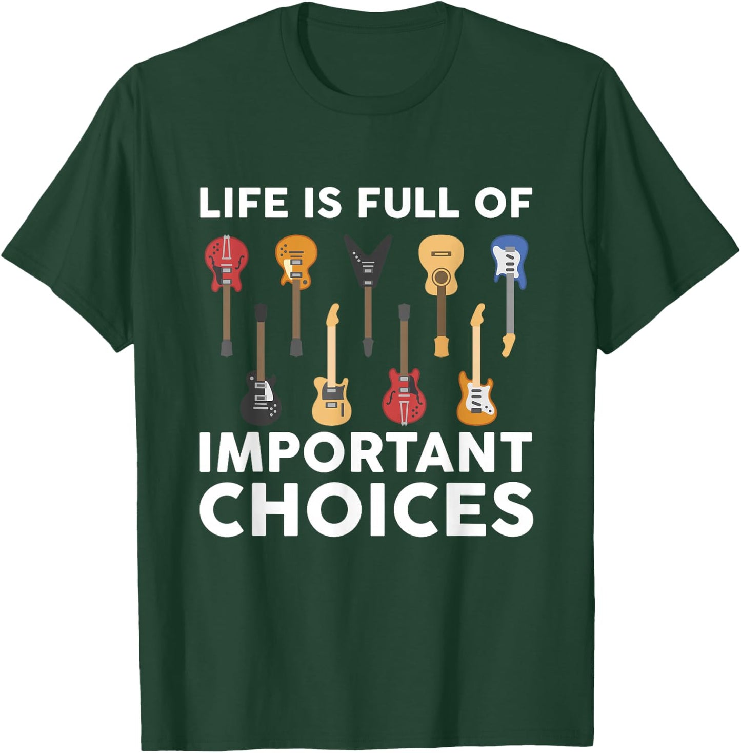 Funny Guitarist Guitar Player Music Lover Gift Women Short Sleeve T-Shirt - T-Shirt | Forest