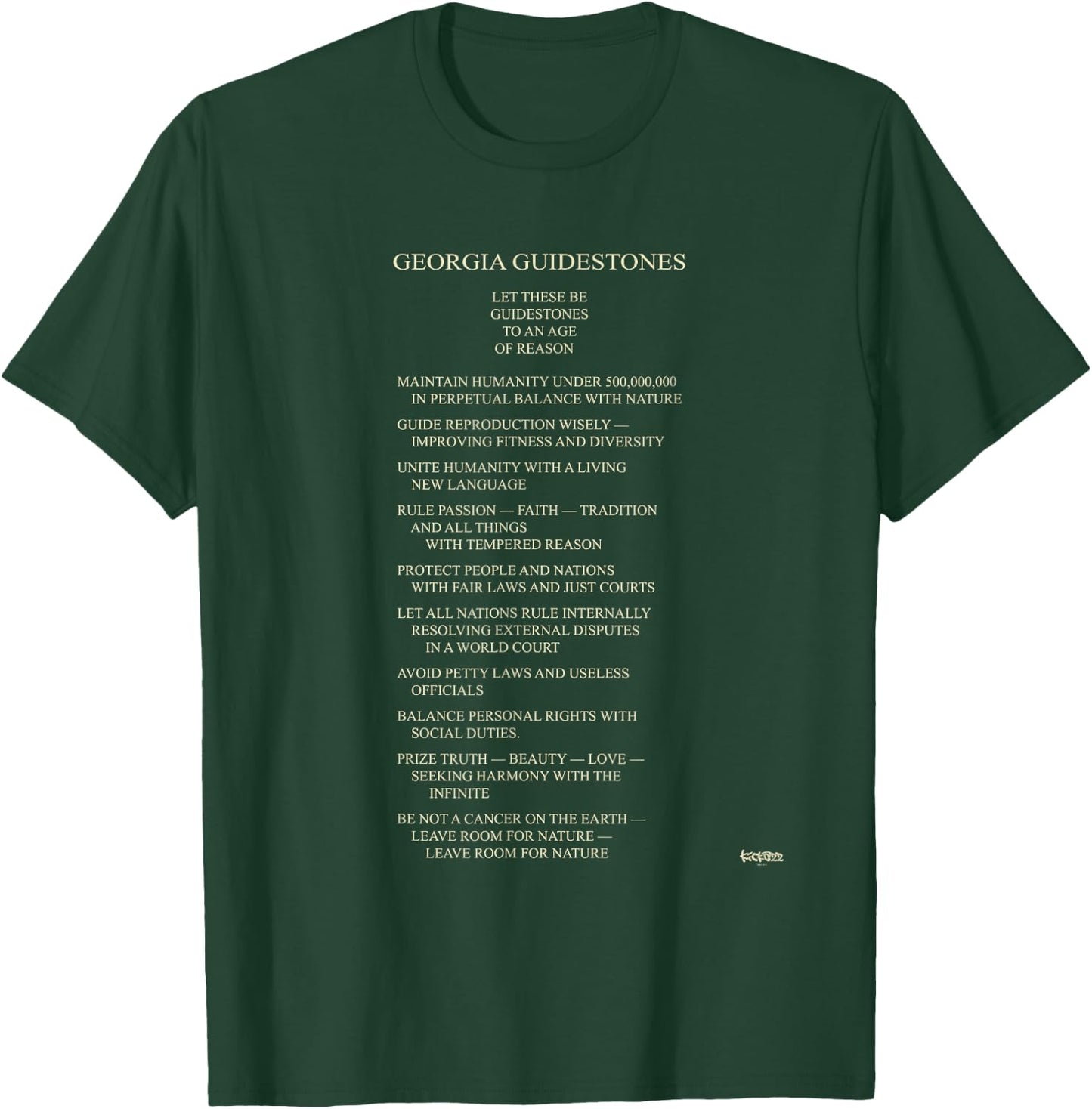 Georgia Guidestones T-Shirt - T-Shirt | Forest