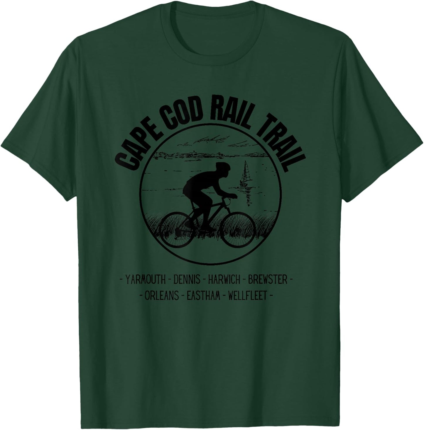 Cape Cod Rail Trail T-Shirt - T-Shirt | Forest