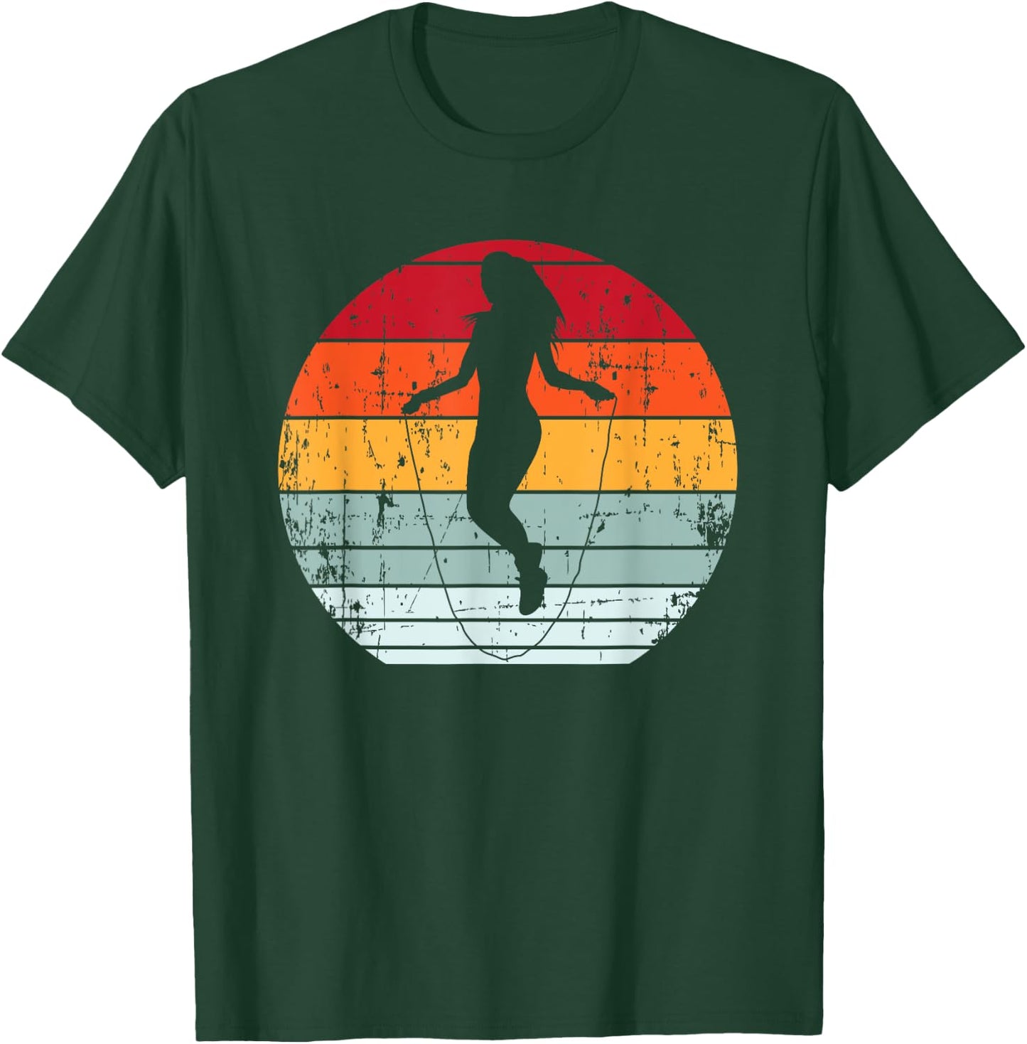 Vintage Jump Rope Skipping Funny Fitness Gift Women T-Shirt - T-Shirt | Forest