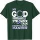 My God Is Stronger Than Esophageal Cancer Awareness Ribbon T-Shirt - T-Shirt | Forest