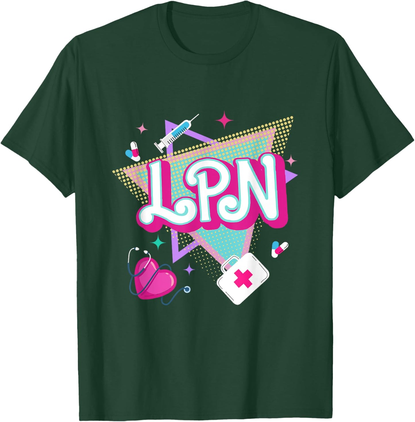 Retro vintage LPN Licensed Practical Nurse men women T-Shirt - T-Shirt | Forest