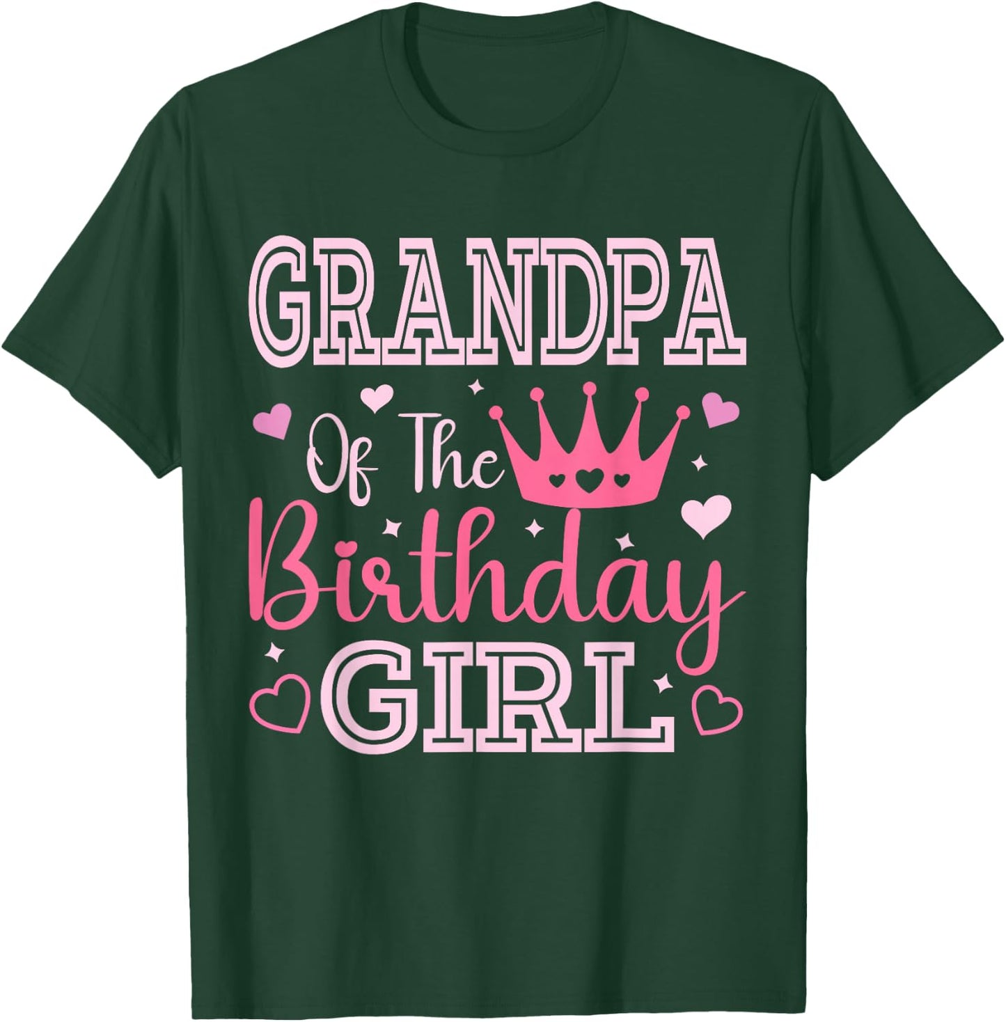 Grandpa of the Birthday Girl Cute Pink Matching Family Party T-Shirt - T-Shirt | Forest