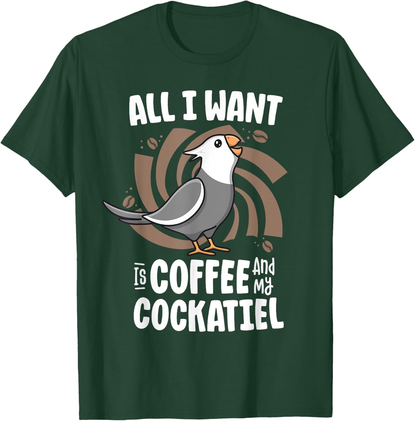 All I Want Is Coffee And My Cockatiel Women White Face Birb T-Shirt - T-Shirt | Forest