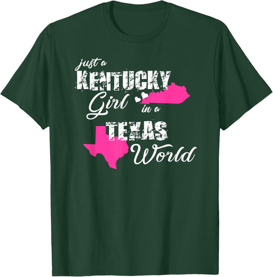 Funny Kentucky Shirts Just a Kentucky girl in a Texas T-Shirt - T-Shirt | Forest